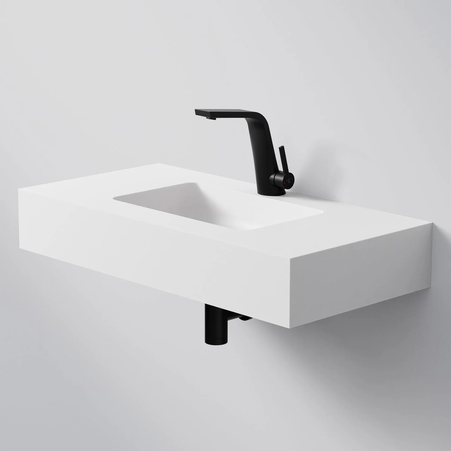 Steinberg Serie 444 Wandwaschtisch aus Mineo Stone 80 x 40 cm Steinberg Serie 444 Wandwaschtisch aus Mineo Stone 80 x 40 cm