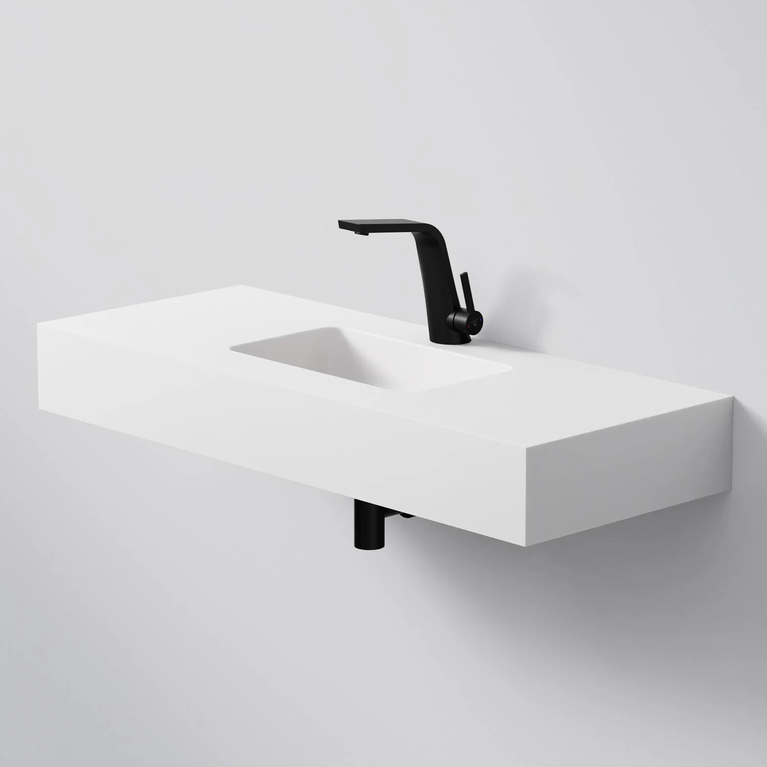 Steinberg Serie 444 Wandwaschtisch aus Mineo Stone 100 x 40 cm Steinberg Serie 444 Wandwaschtisch aus Mineo Stone 100 x 40 cm