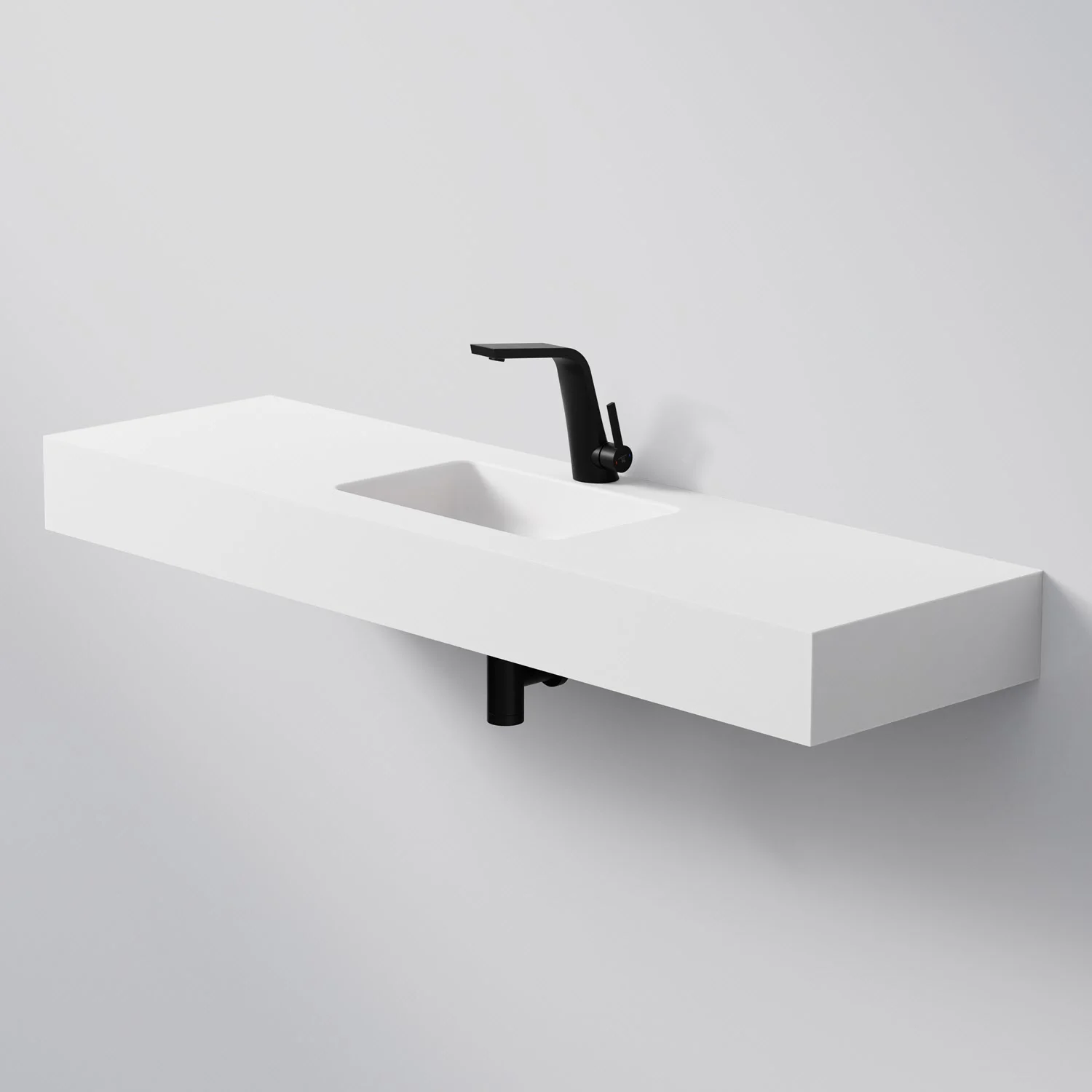 Steinberg Serie 444 Wandwaschtisch aus Mineo Stone 140 x 40 cm Steinberg Serie 444 Wandwaschtisch aus Mineo Stone 140 x 40 cm