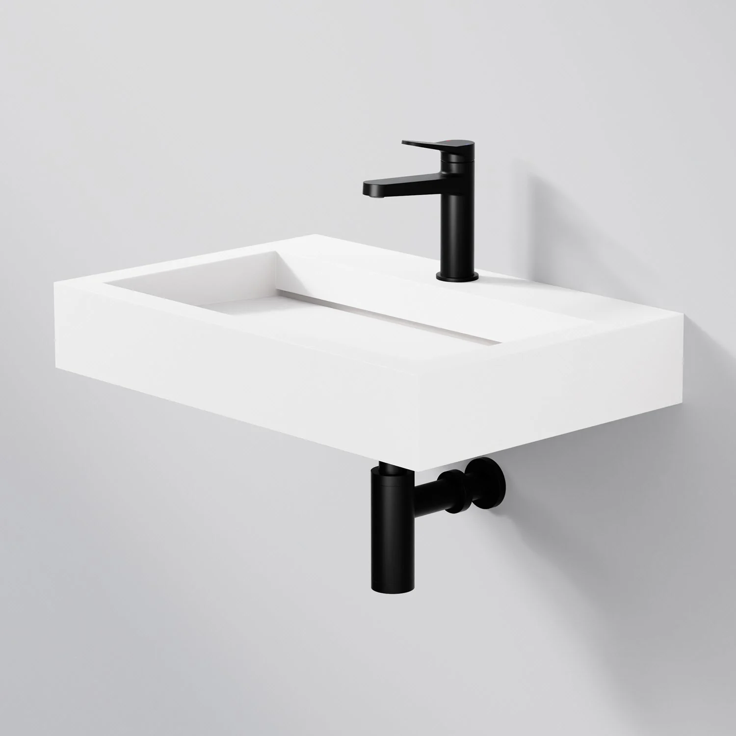 Steinberg Serie 444 Wandwaschtisch aus Mineo Stone 60 x 40 cm Steinberg Serie 444 Wandwaschtisch aus Mineo Stone 60 x 40 cm