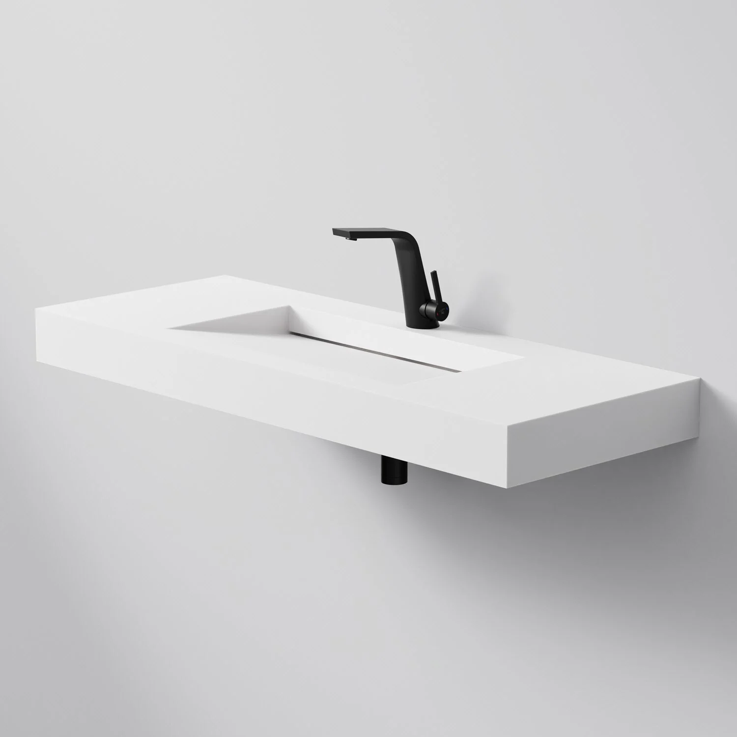 Steinberg Serie 444 Wandwaschtisch aus Mineo Stone 120 x 46 cm Steinberg Serie 444 Wandwaschtisch aus Mineo Stone 120 x 46 cm