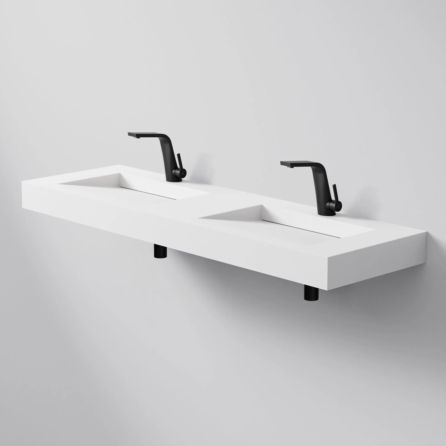Steinberg Serie 444 Doppelwaschtisch aus Mineo Stone 150 x 46 cm Steinberg Serie 444 Doppelwaschtisch aus Mineo Stone 150 x 46 cm