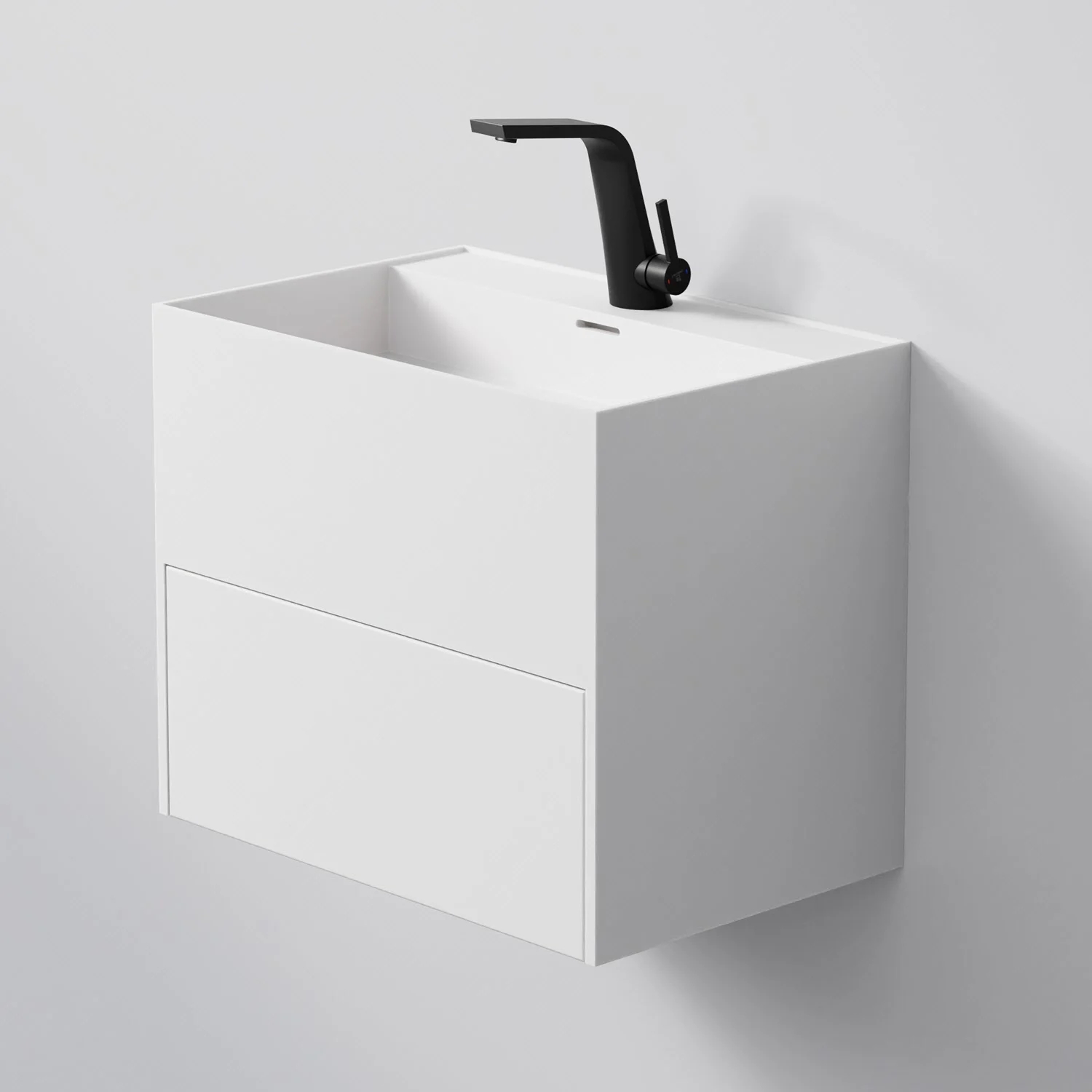 Steinberg Serie 443 Wandwaschtisch mit 1 Auszug aus Mineo Stone 60 x 40 cm Steinberg Serie 443 Wandwaschtisch mit 1 Auszug aus Mineo Stone 60 x 40 cm