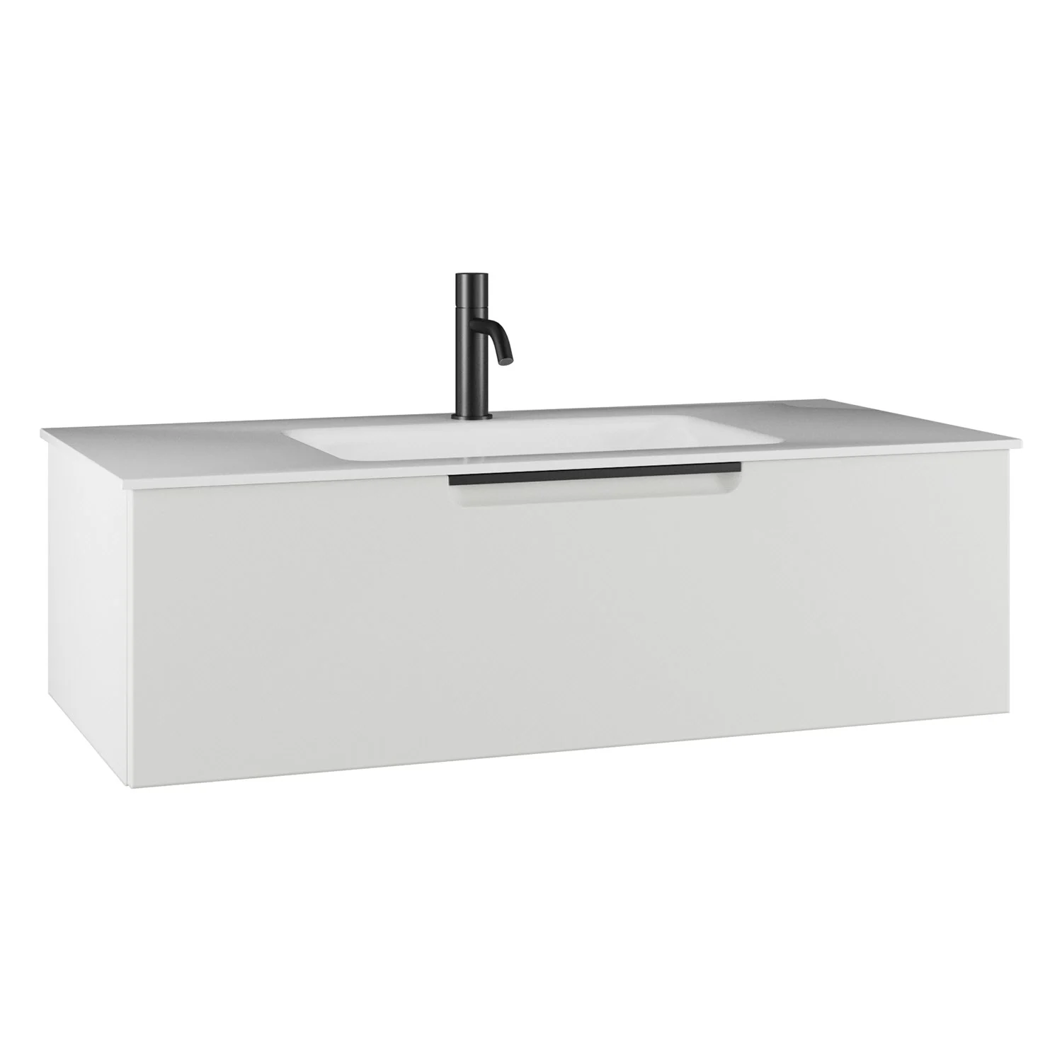 burgbad Ilo Waschtisch mit Waschtischunterschrank 102 x 31 cm, 1 Auszug