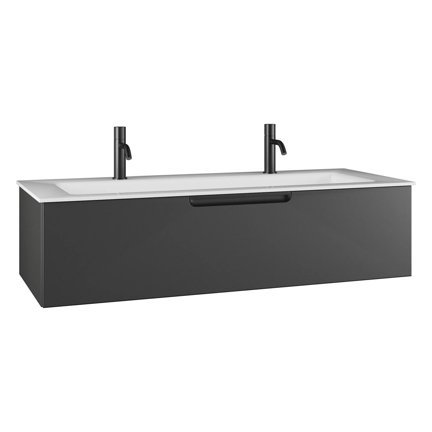 burgbad Ilo Waschtisch mit Waschtischunterschrank 122 x 31 cm, 1 Auszug