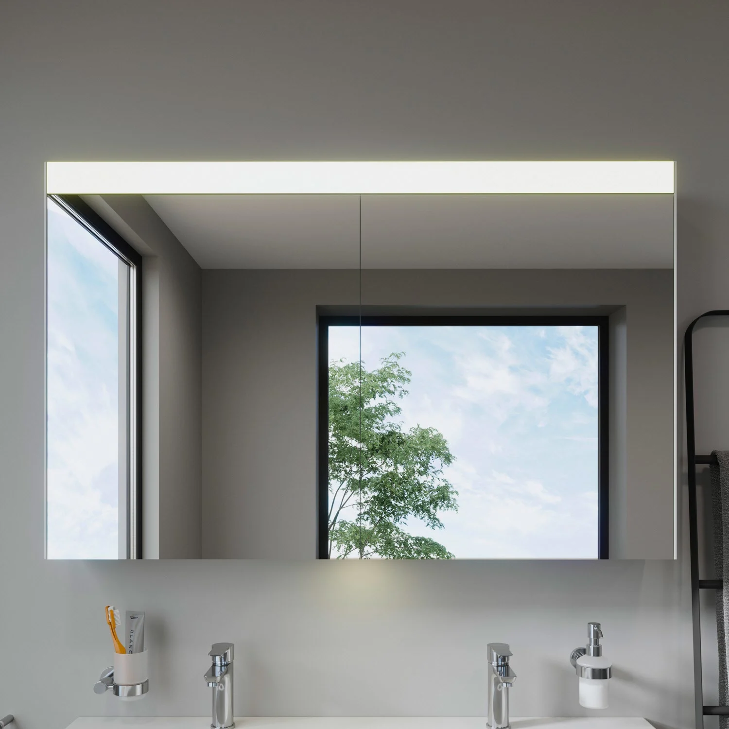 Duravit Licht & Spiegel Spiegelschrank "Best" - Version, 2 Türen, 121 x 76 cm, Steckdose: LKZ 2 (CH)