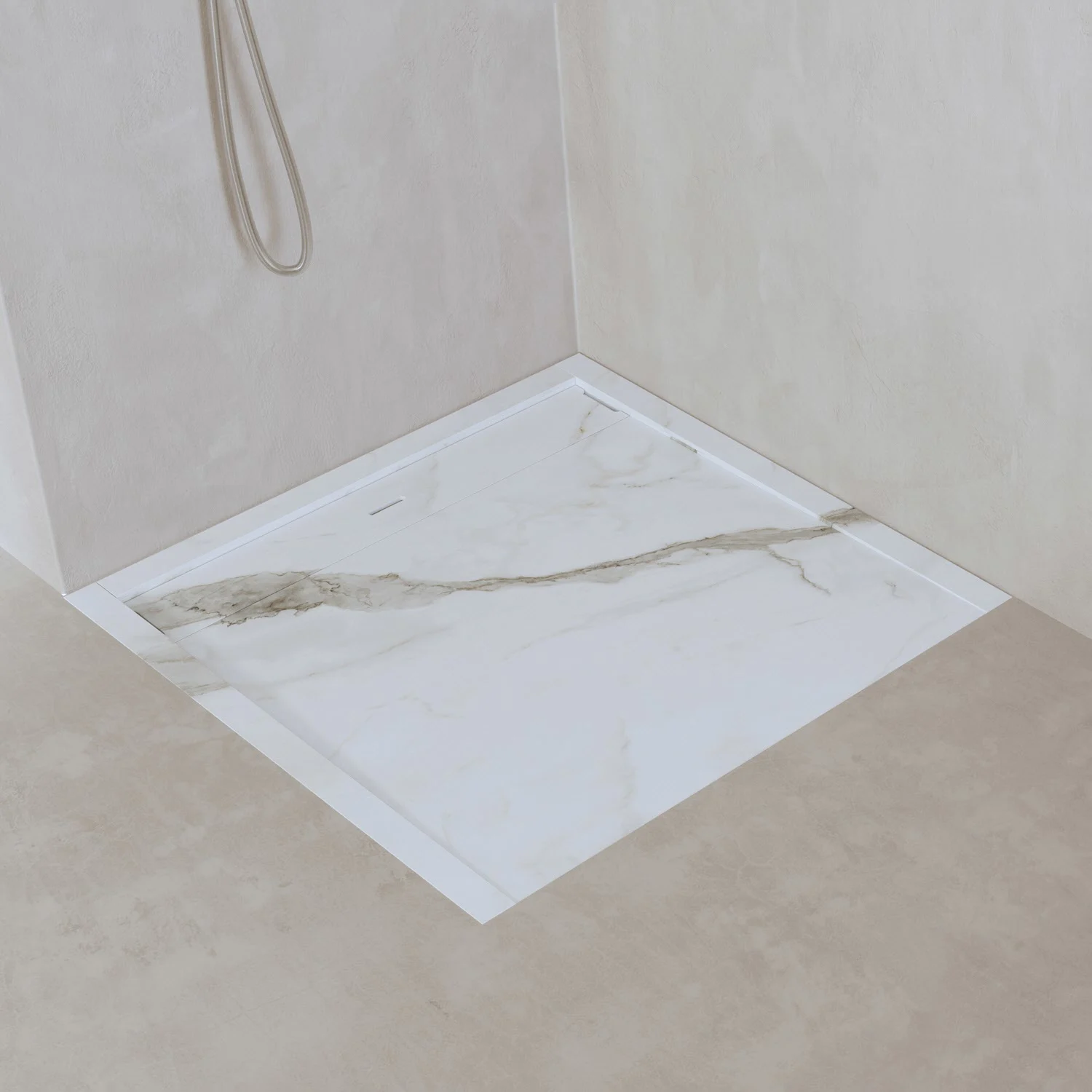 ALLUVION Zeus Duschwanne 80 x 80 cm, Feinsteinzeug Laminam®