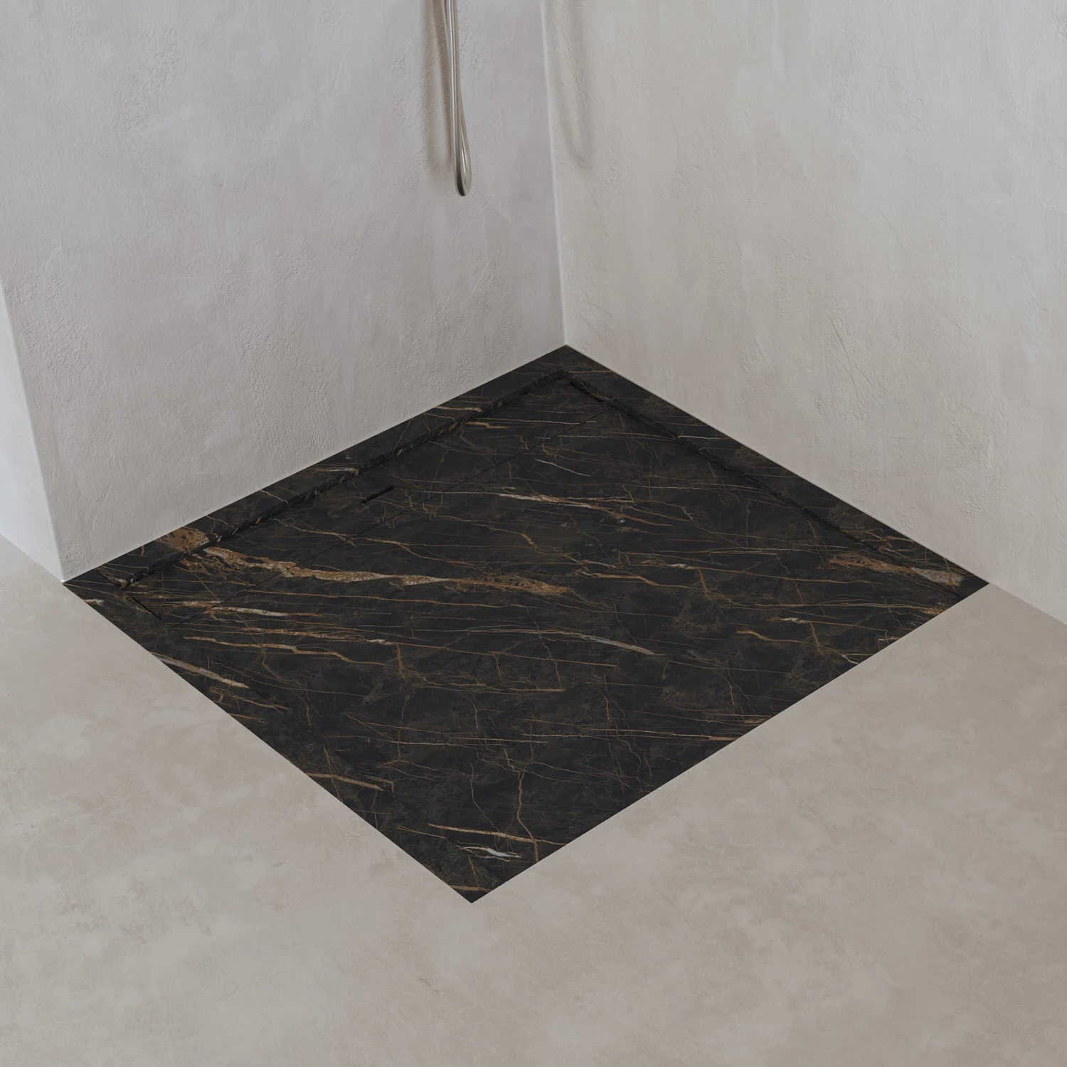 ALLUVION Zeus Duschwanne 100 x 100 cm, Feinsteinzeug Laminam®