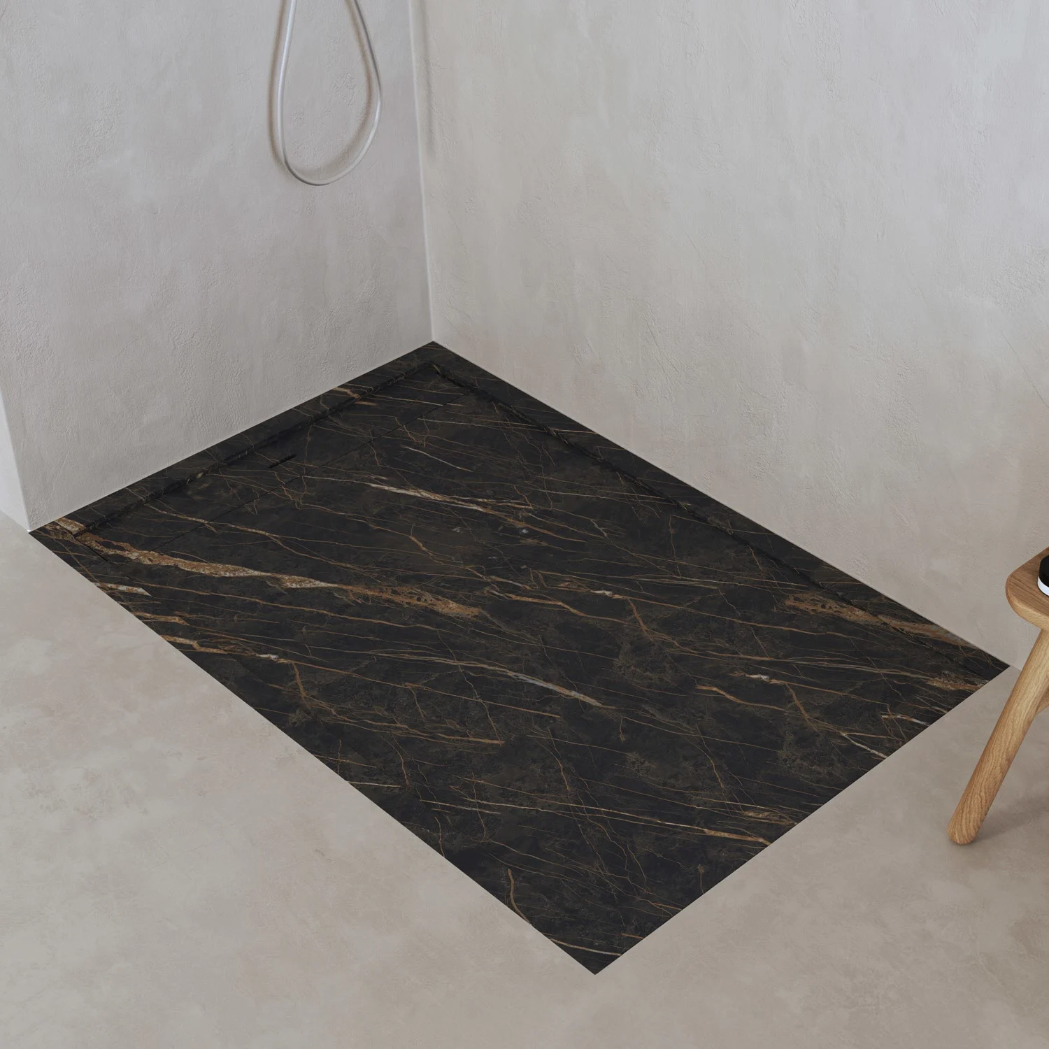 ALLUVION Zeus Duschwanne 160 x 90 cm, Feinsteinzeug Laminam®