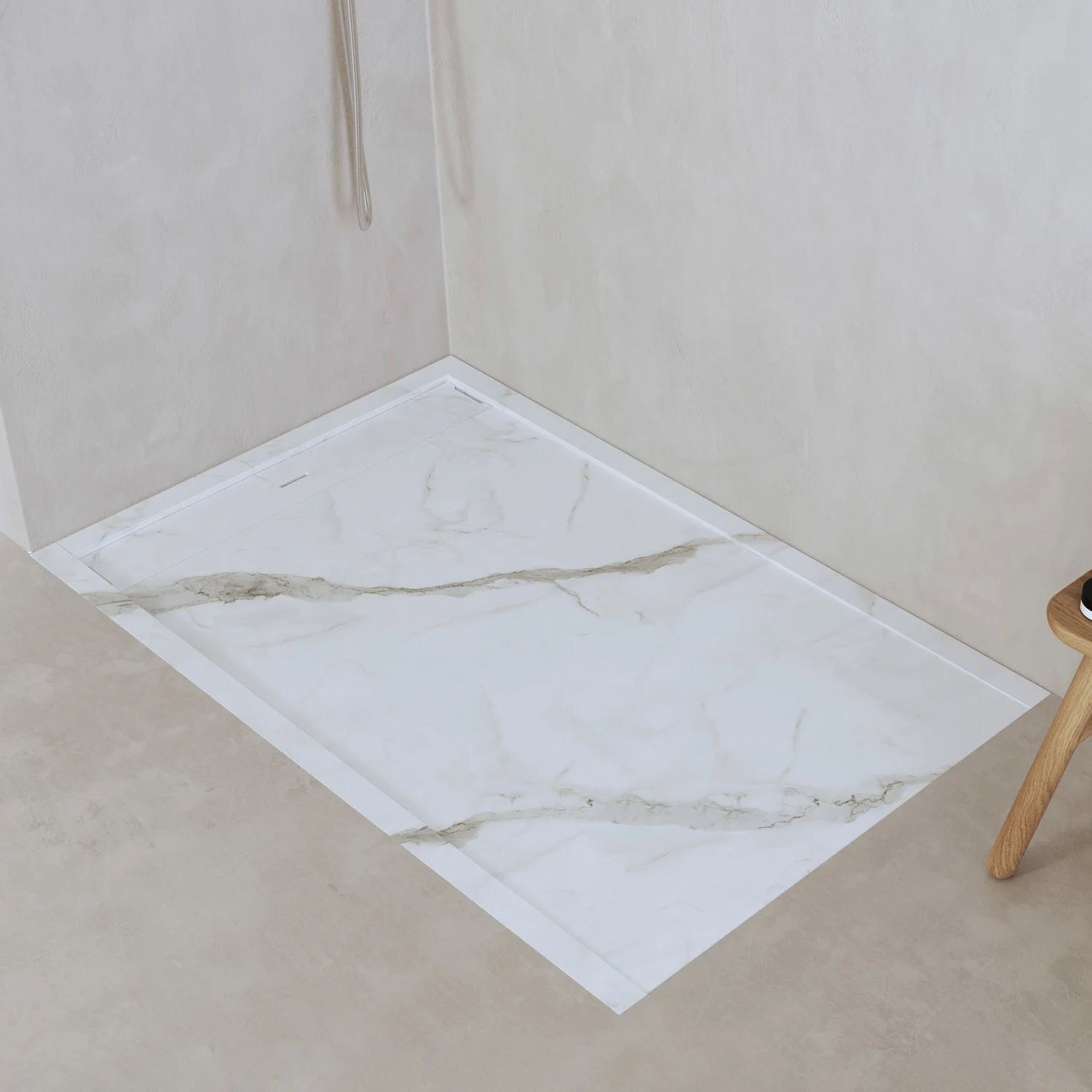 ALLUVION Zeus Duschwanne 180 x 90 cm, Feinsteinzeug Laminam®