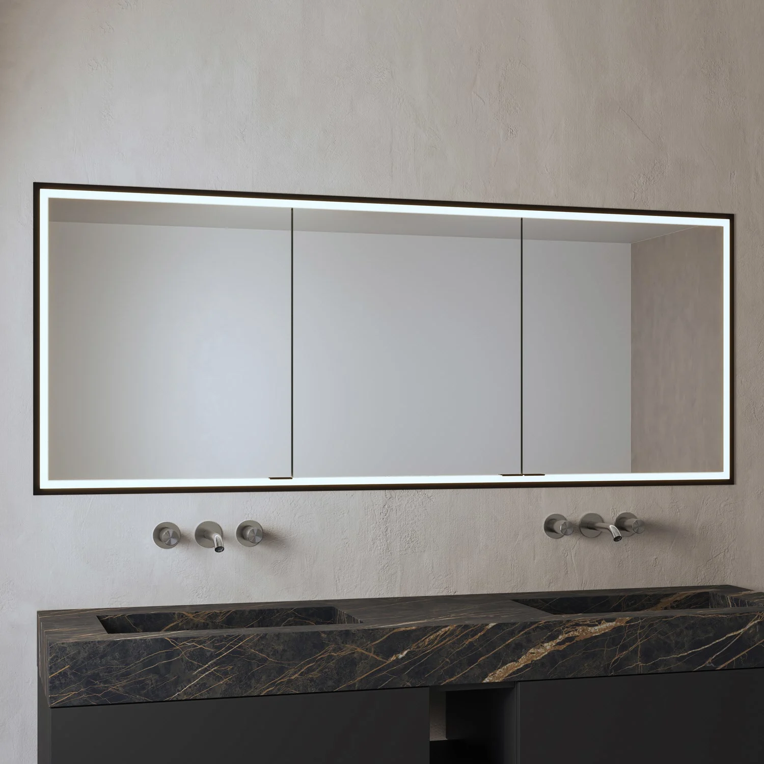 ALLUVION Pluto Spiegelschrank 180 cm, Unterputz, 3-türig