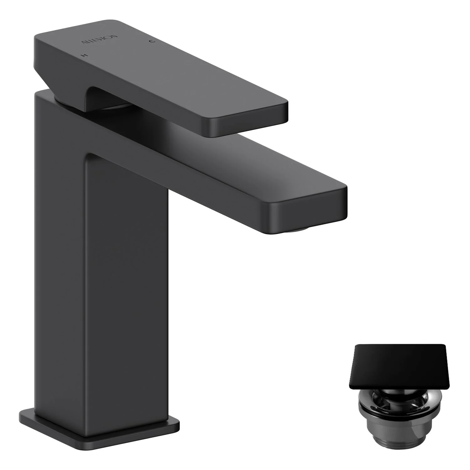 ALLUVION Mercur Waschtisch-Einhebelmischer mit push-open Ablaufventil , wassersparend