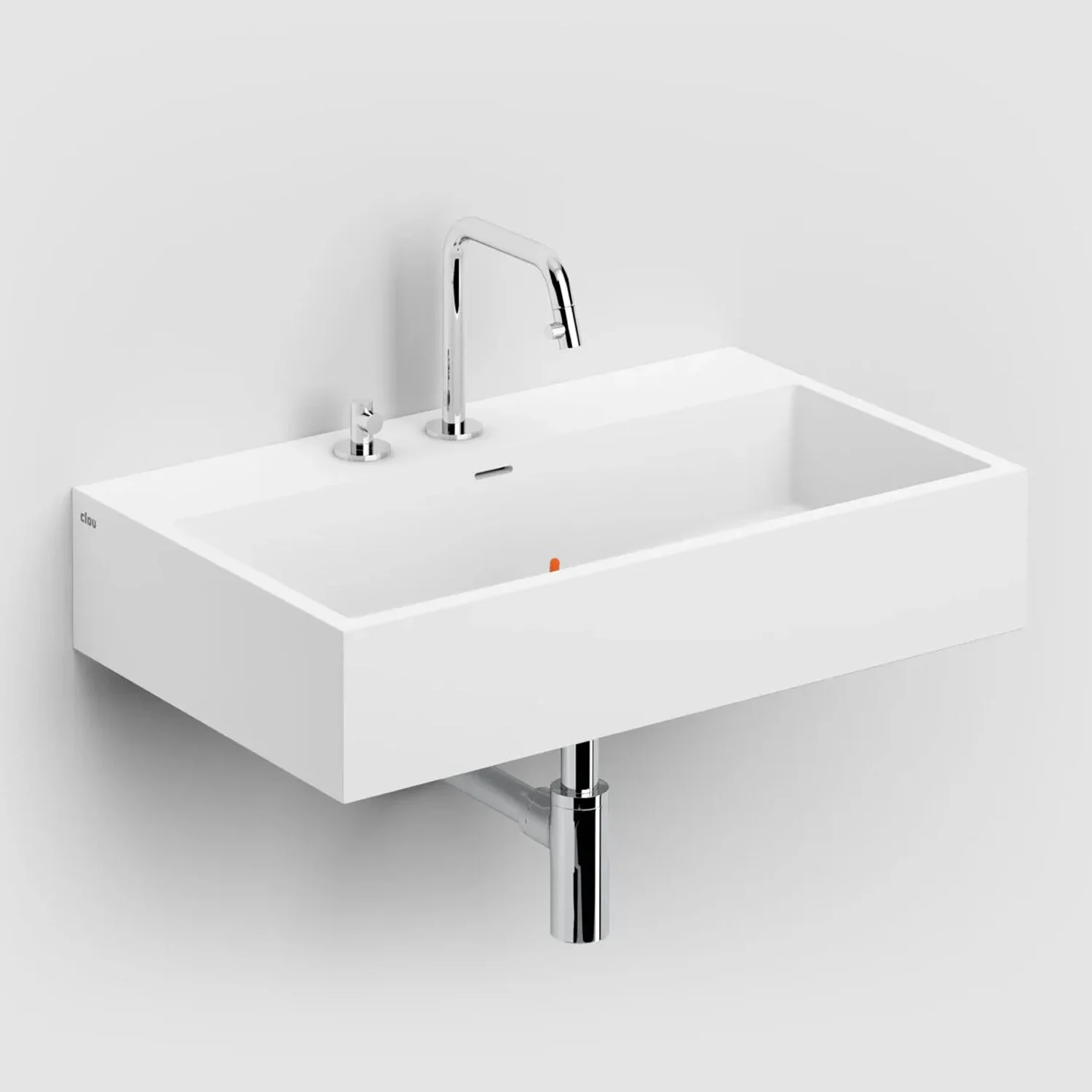 Clou Wash Me Aluite - Waschtisch 70 cm mit 3 vorgestochenen Hahnlöchern, 14 cm hoch