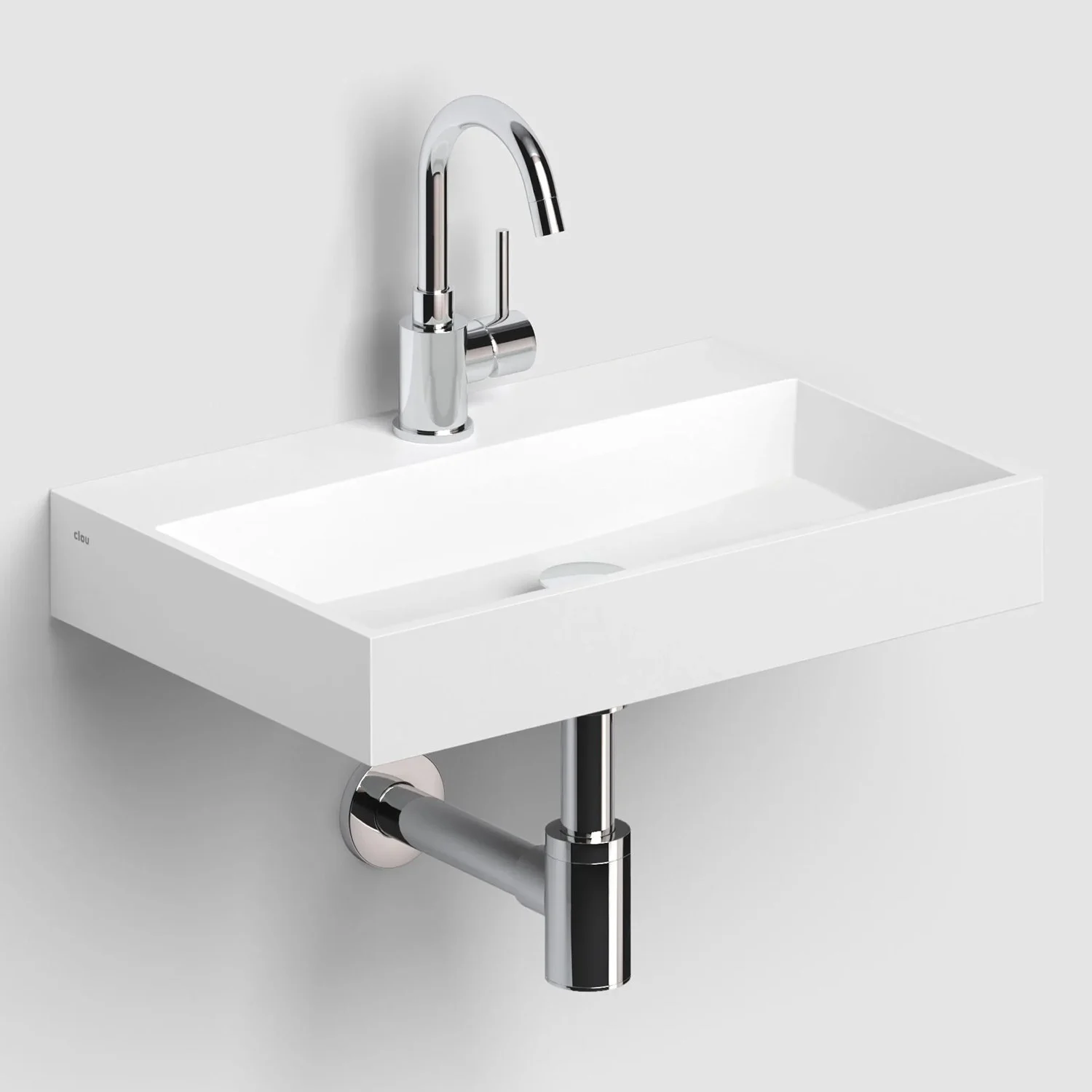 Clou Mini Wash Me Plus Aluite - Handwaschbecken 48 cm ohne Hahnloch