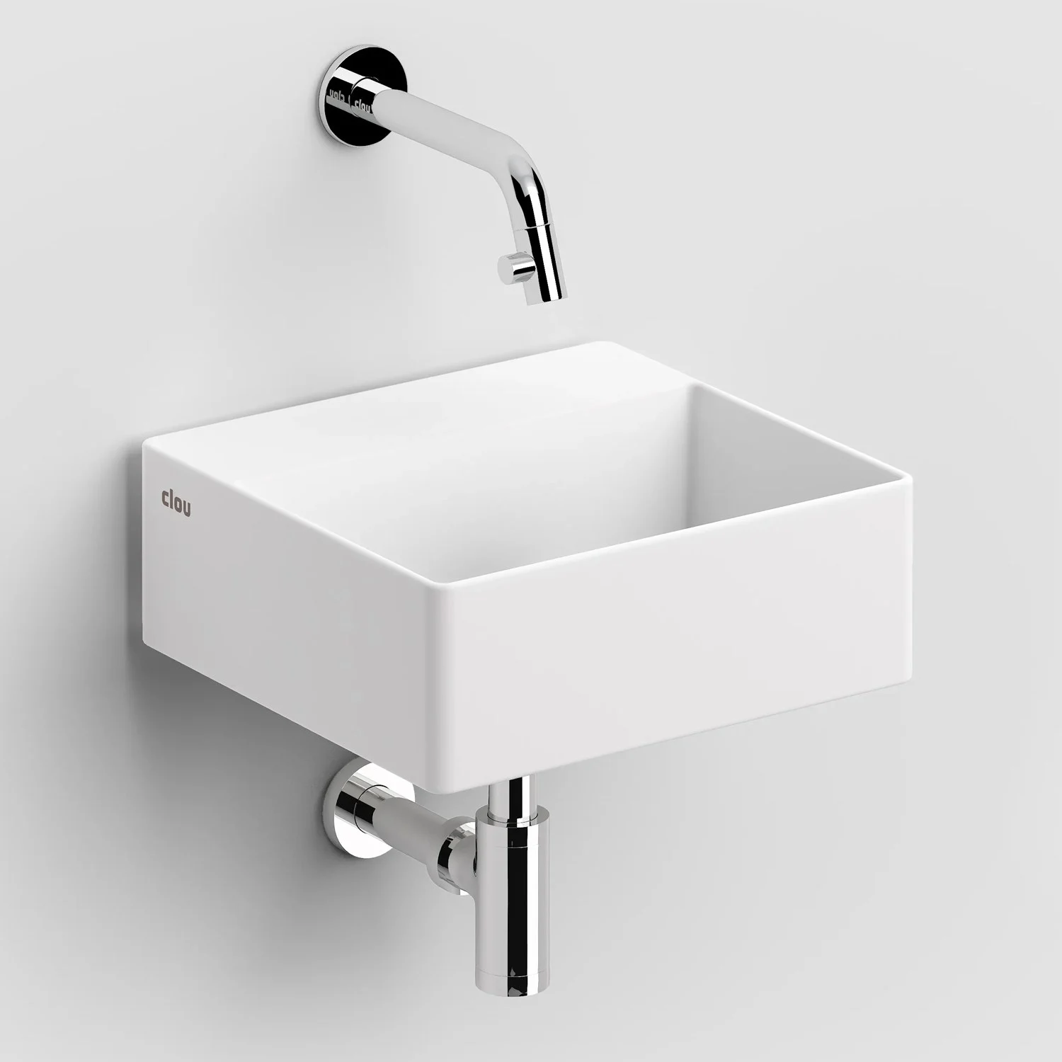 Clou New Flush 1 Aluite-Handwaschbecken 28 x 27 cm mit vorgestochenem Hahnloch