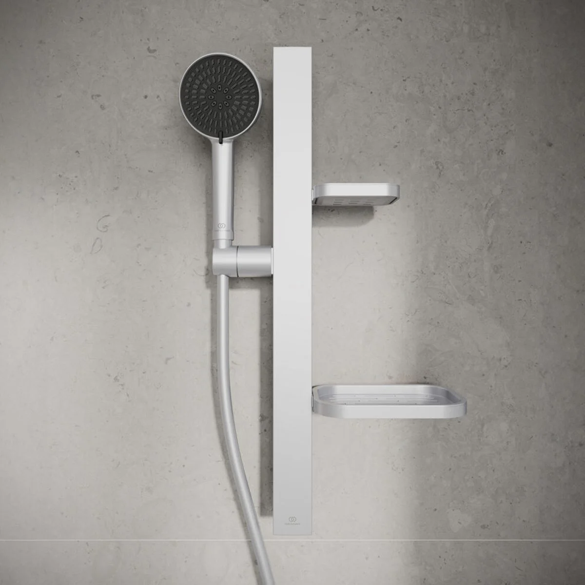 Ideal Standard Alu+ Brausekombination mit 2 Funktions-Handbrause und 2 Ablagen