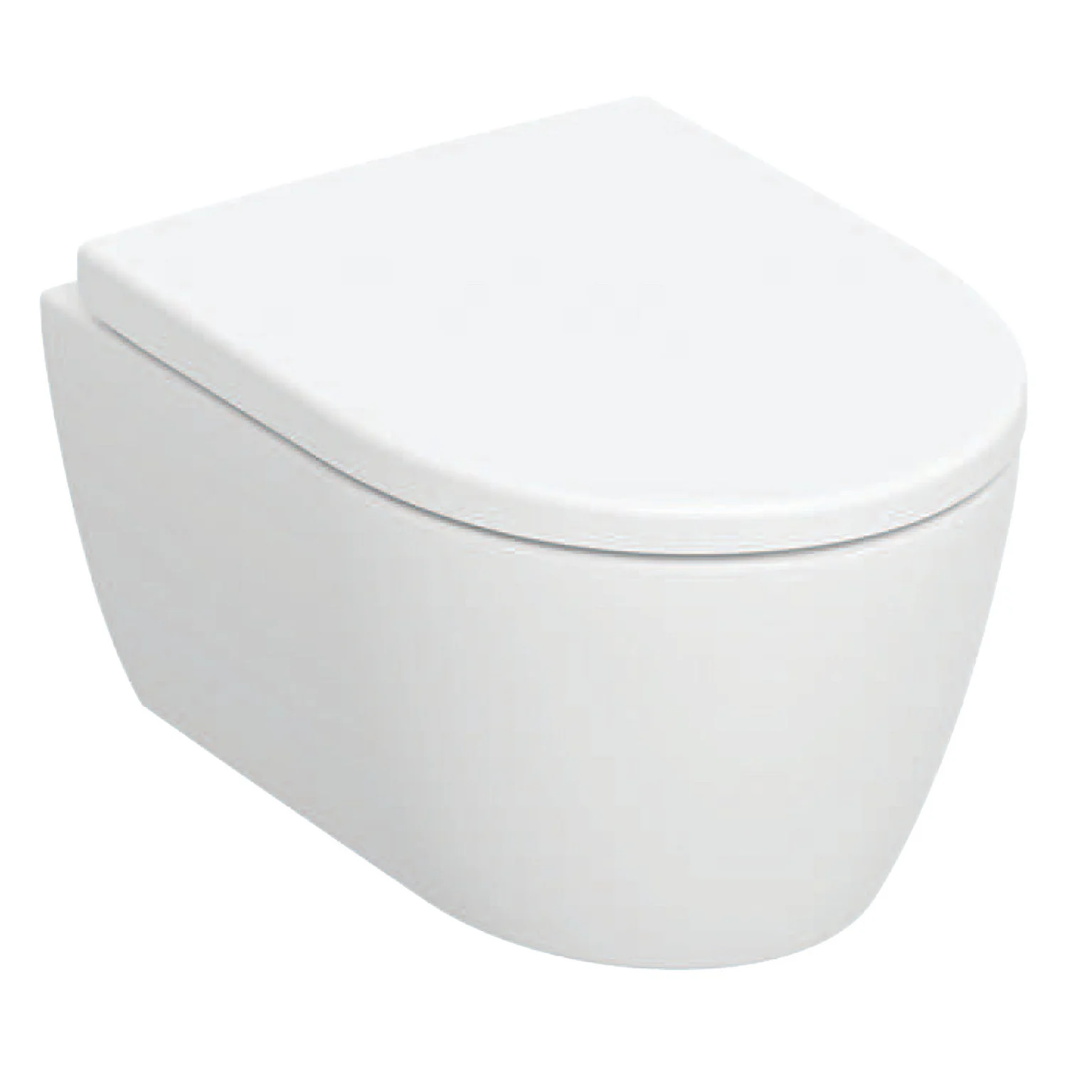 Geberit iCon Wand-WC Tiefspüler Set, verkürzte Ausladung, geschlossene Form, Rimfree, mit WC-Sitz