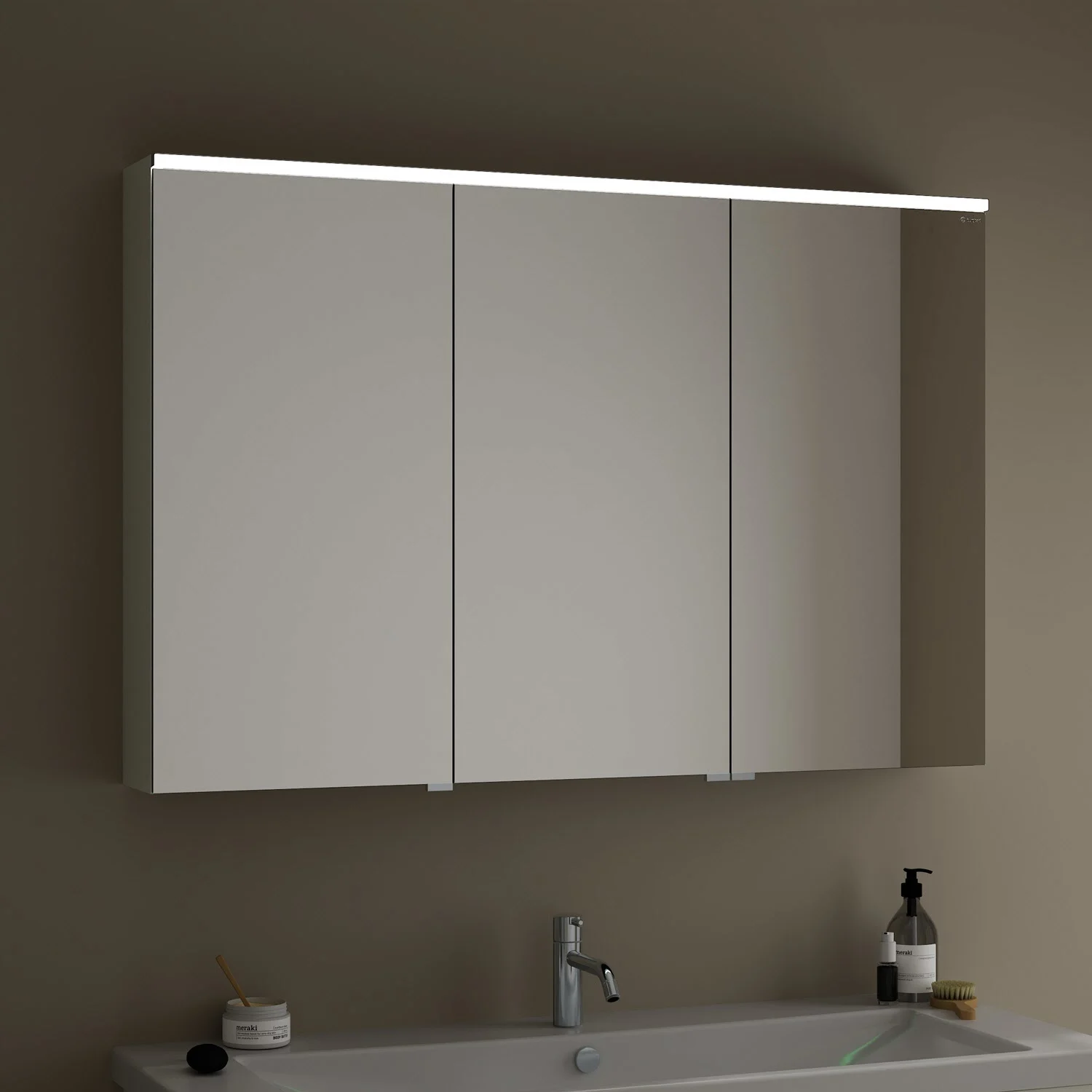 burgbad Eqio Spiegelschrank mit LED-Aufsatzleuchte 120 cm Rechts