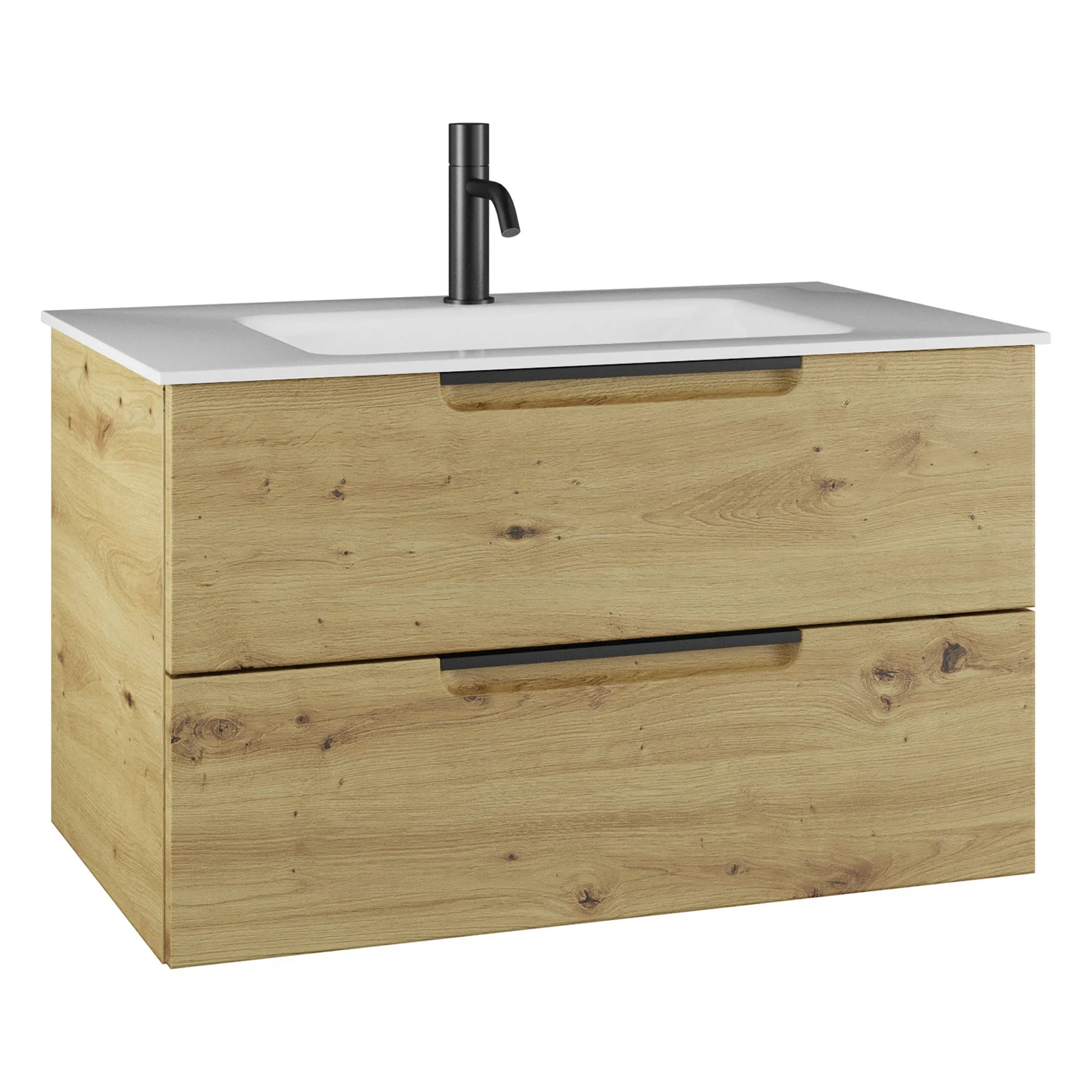 burgbad Ilo Waschtisch mit Waschtischunterschrank 82 x 49 cm, 1 Auszug, 1 Schublade