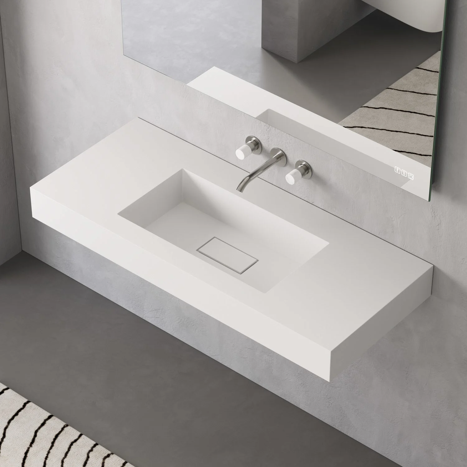 ALLUVION Eros Waschtisch 120 cm, ohne Hahnloch