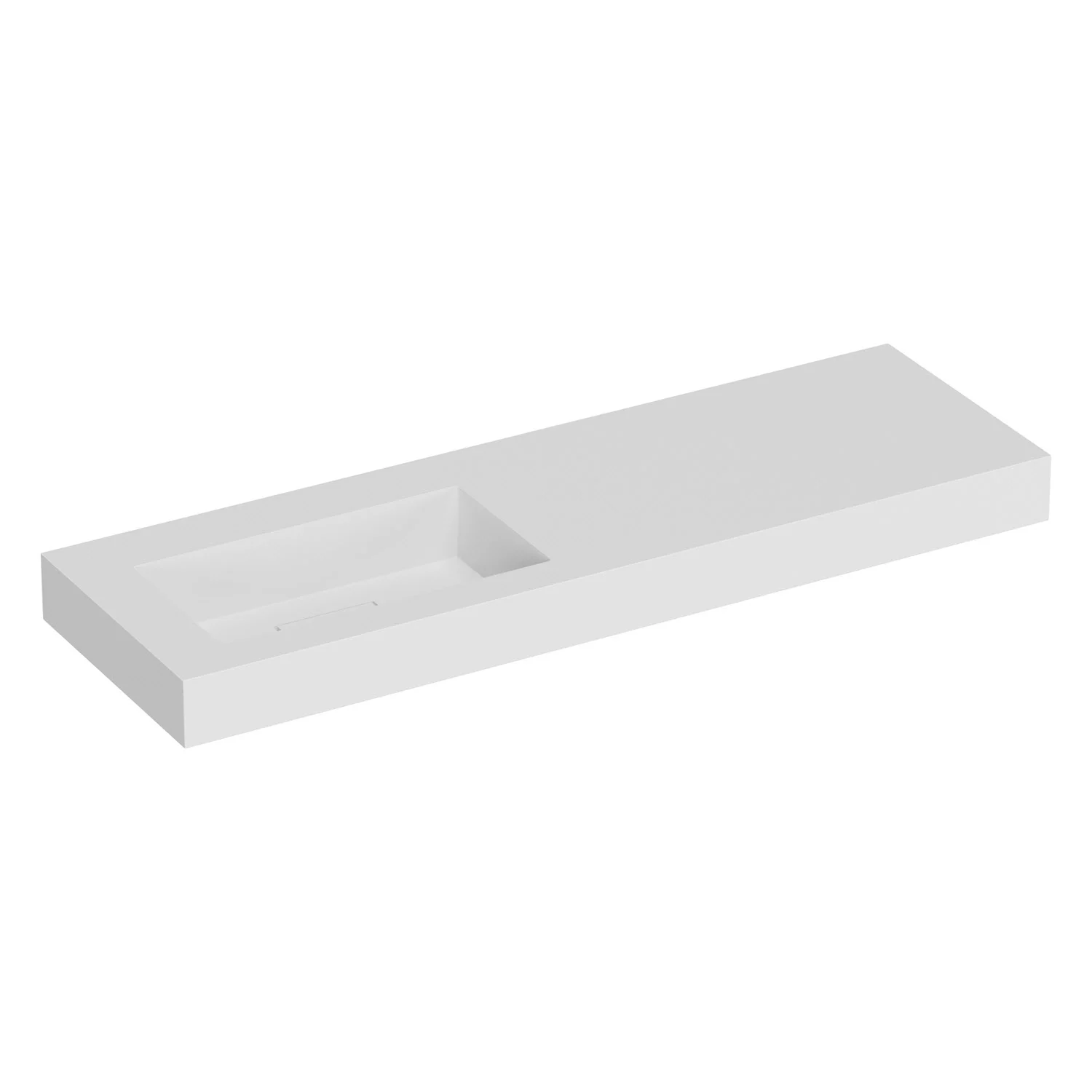 ALLUVION Eros Waschtisch 160 cm, ohne Hahnloch, Becken links