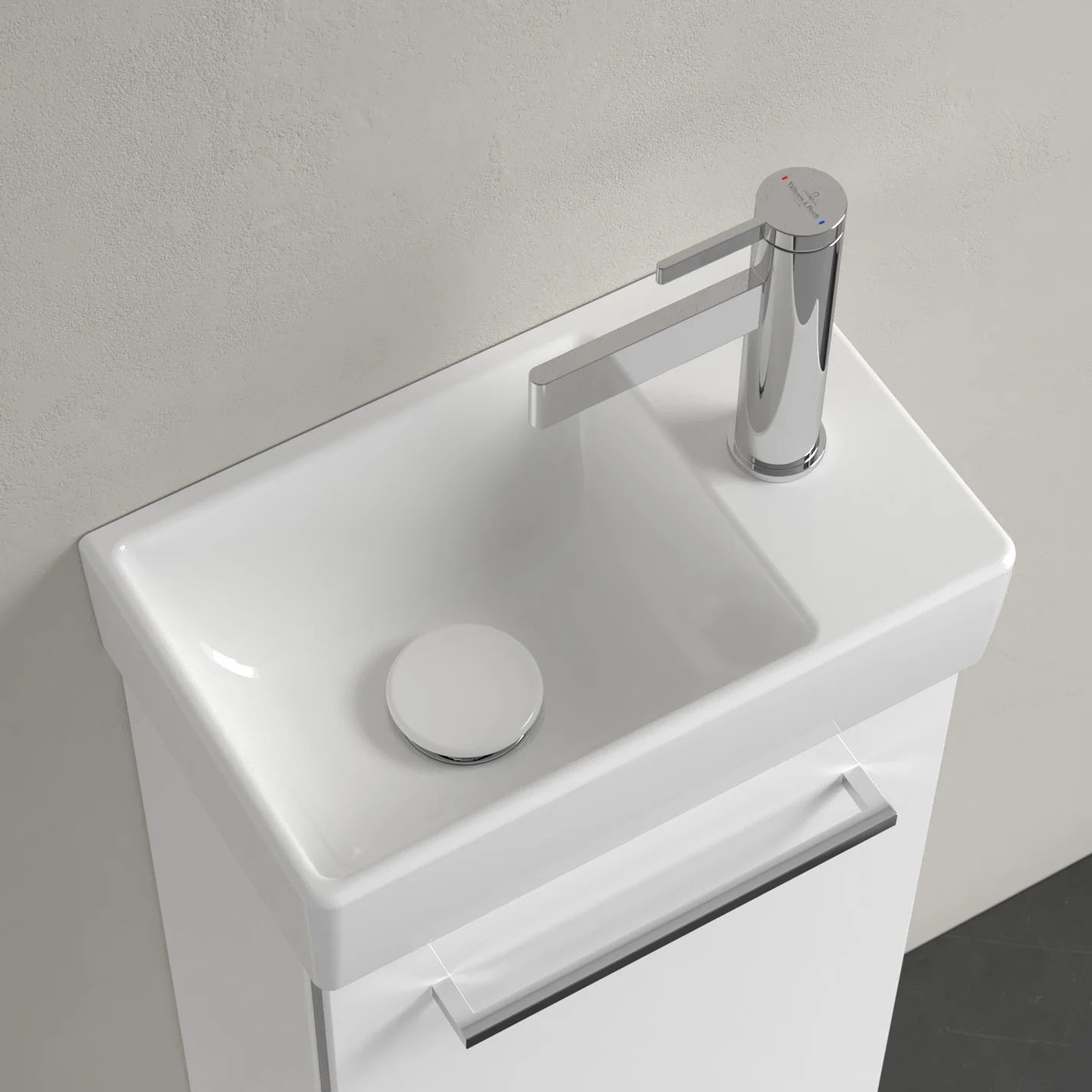 Villeroy & Boch Avento Handwaschbecken 36 x 22 cm, Becken links, ohne Überlauf