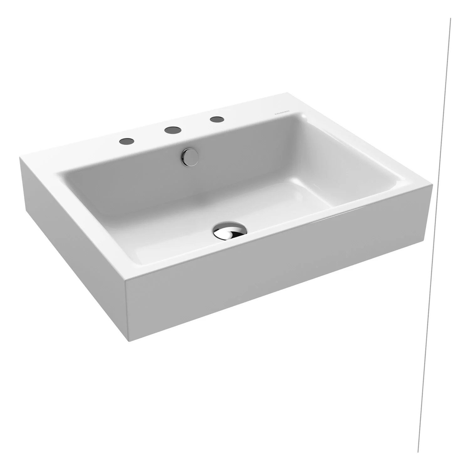 Kaldewei PURO Wandwaschtisch 3164 mit 3 Hahnlochbohrungen, 60 cm