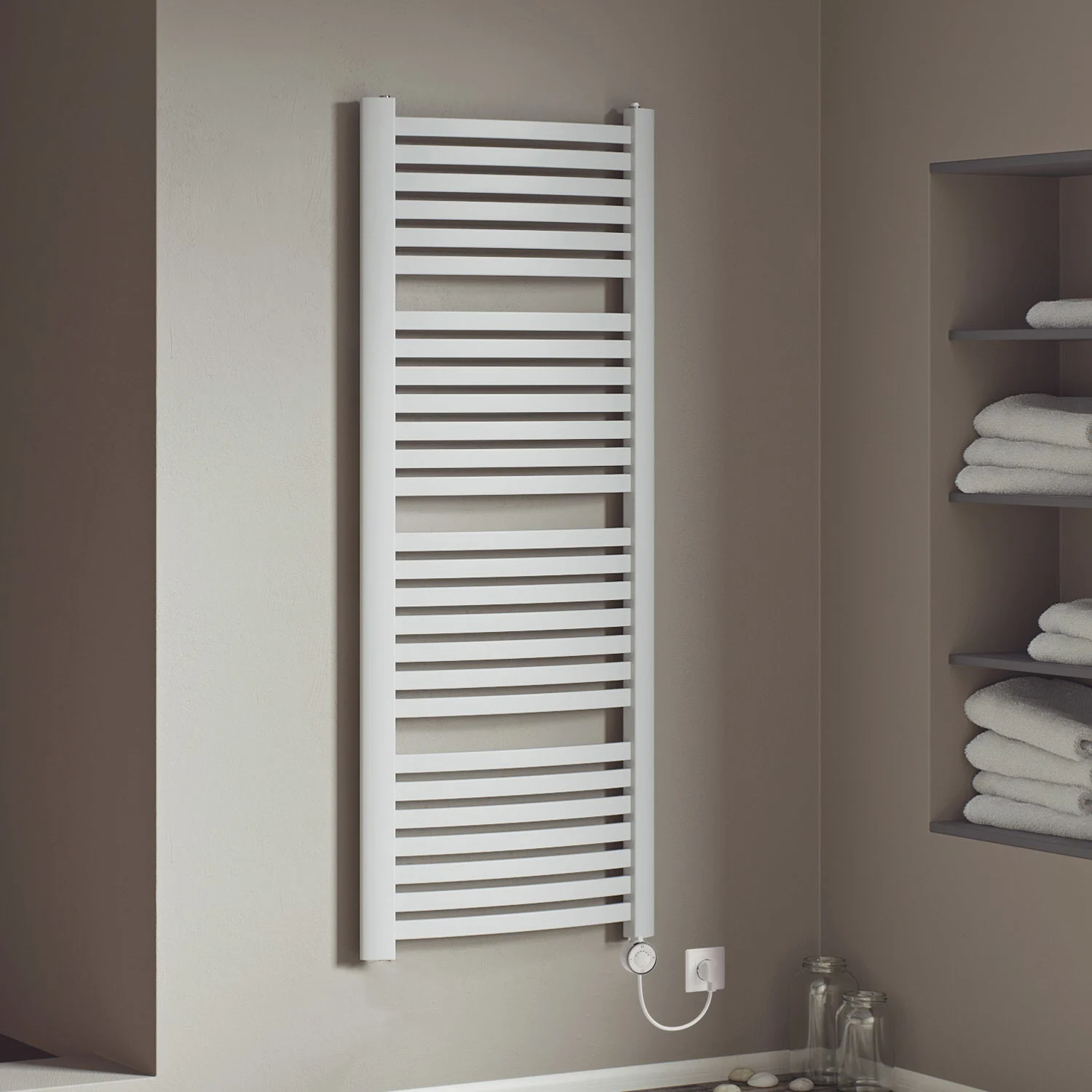 Sturotec Bath 1 E Badheizkörper 58 x 139,5 cm, rein elektrisch, mit integr. Raumthermostat Sturotec Bath 1 E Badheizkörper 58 x 139,5 cm, rein elektrisch, mit integr. Raumthermostat