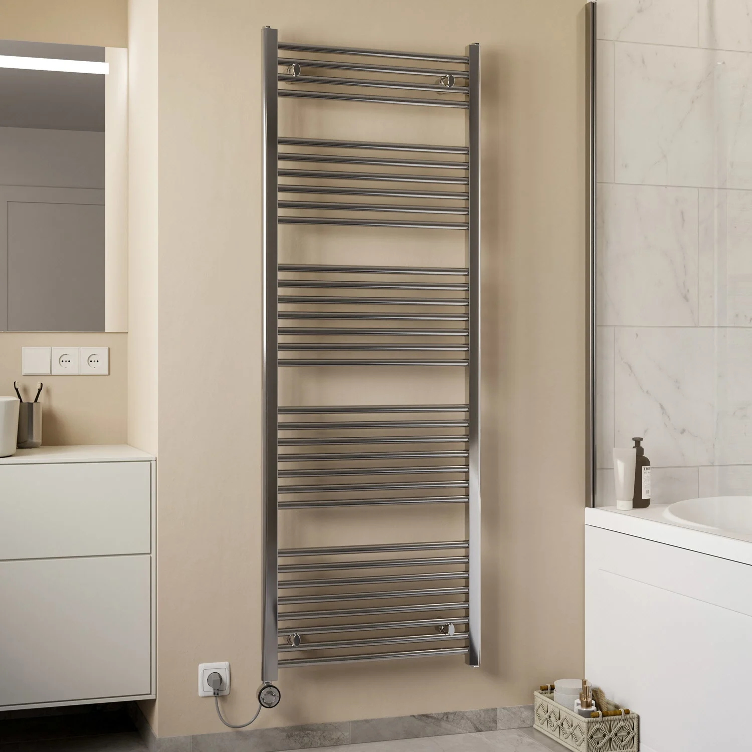 Sturotec Bath 5 E Badheizkörper 45 x 126,4 cm, rein elektrisch, mit integr. Raumthermostat Sturotec Bath 5 E Badheizkörper 45 x 126,4 cm, rein elektrisch, mit integr. Raumthermostat