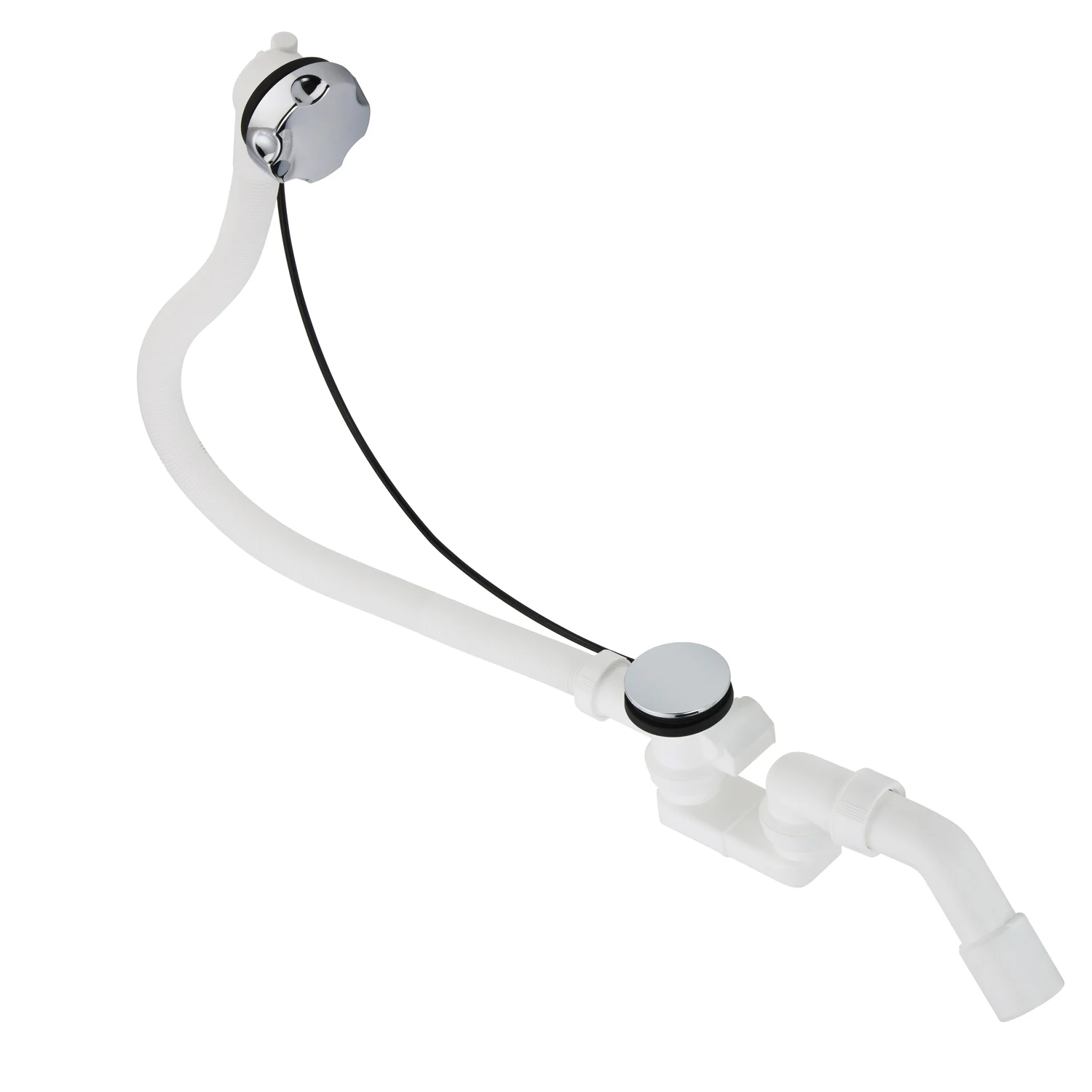 Duravit Ab- und Überlaufgarnitur für zentralen Ablauf mit verlängertem Bowdenzug