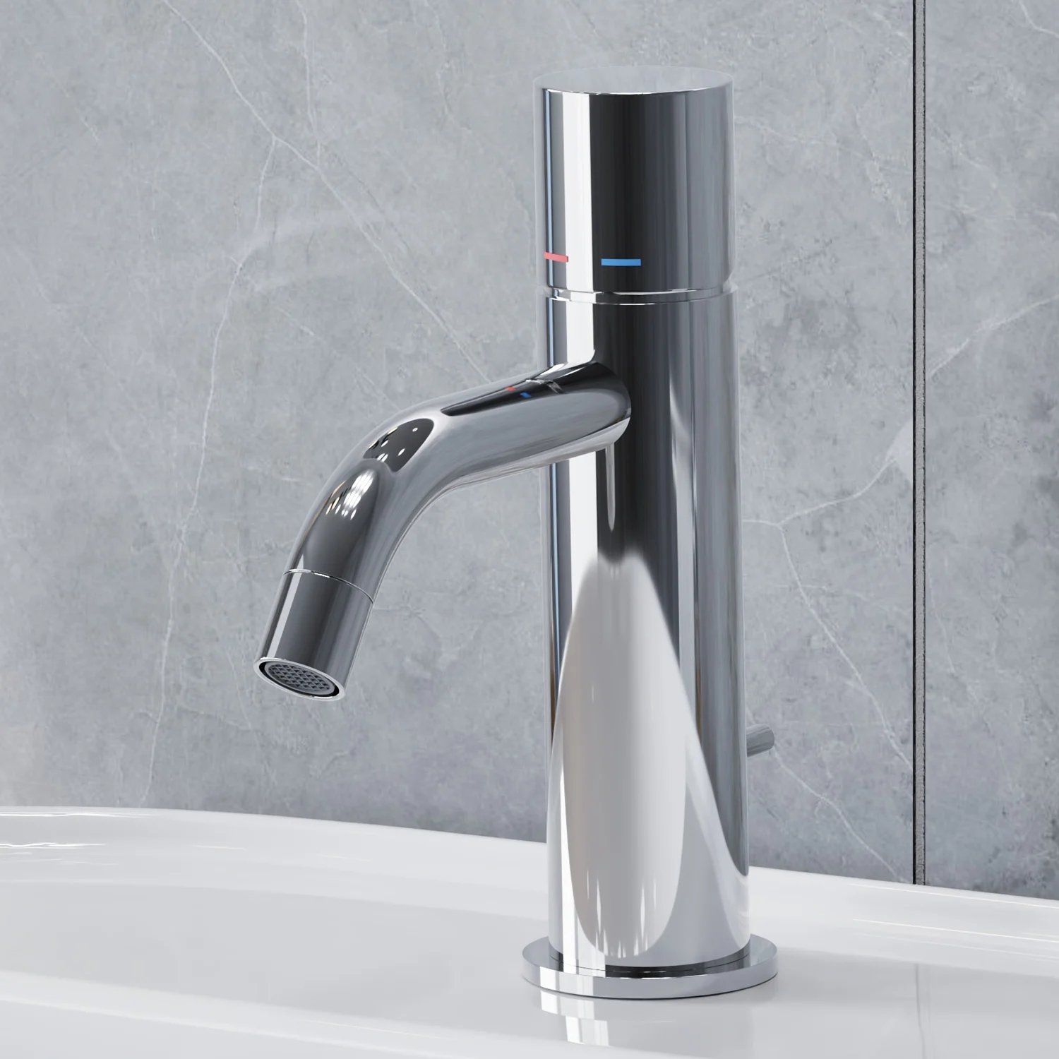 Steinkamp Living Waschtisch-Einhebelmischer mit Zugstangen-Ablaufgarnitur, mit Wasserspar-Strahlregler 5L/Min