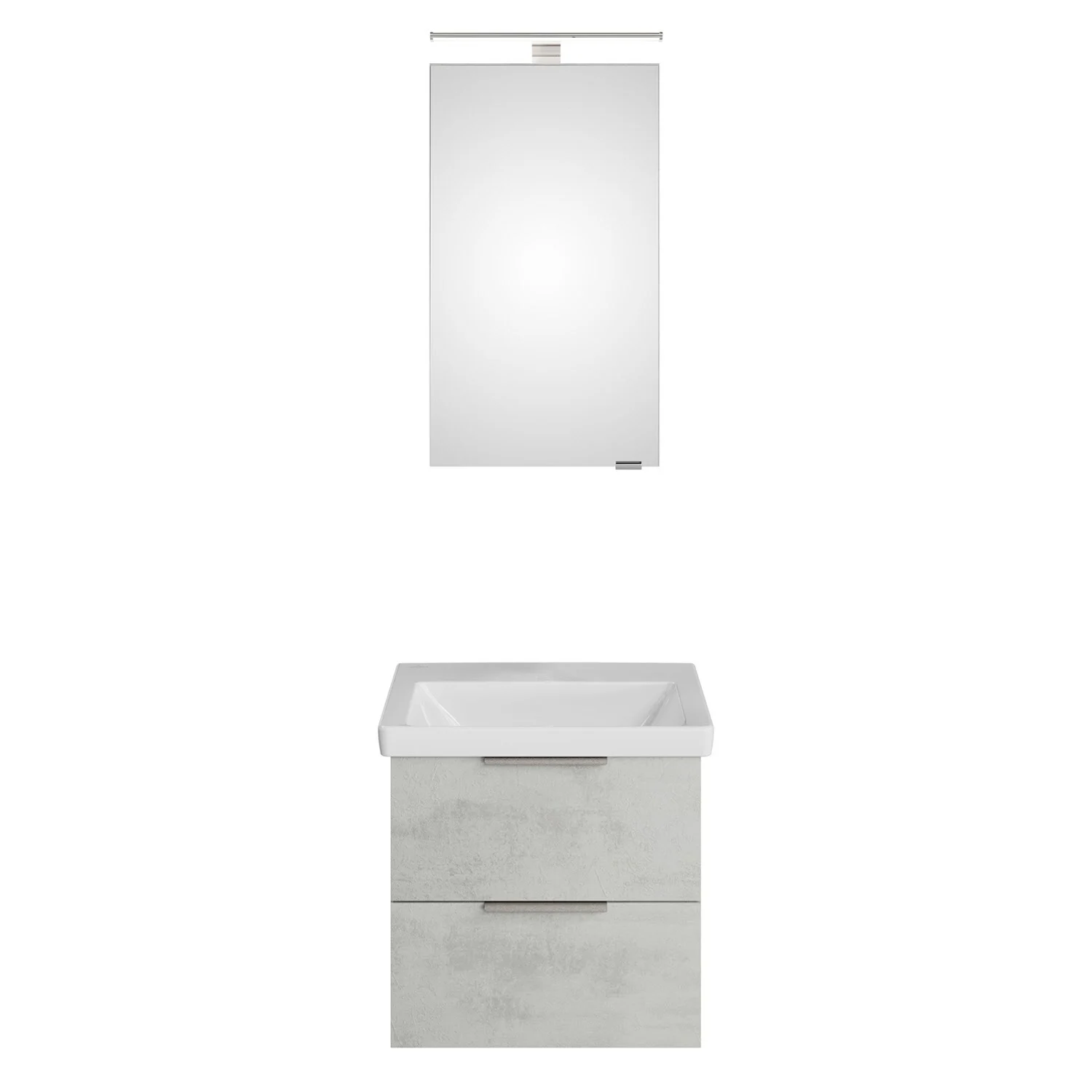 Steinkamp Living 2.0 / Villeroy & Boch Subway 3.0 Badmöbel Set 55 cm mit Spiegelschrank