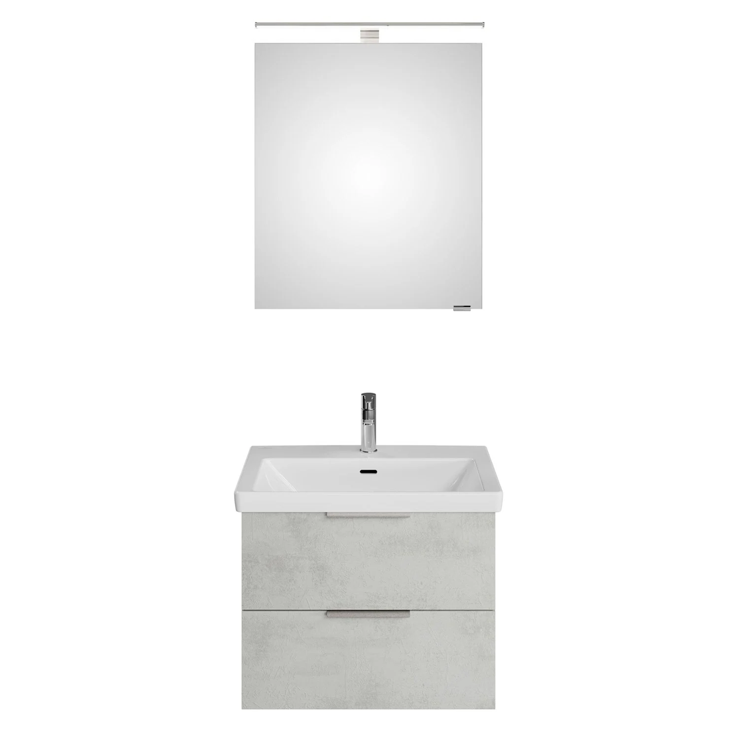 Steinkamp Living 2.0 / Villeroy & Boch Subway 3.0 Badmöbel Set 65 cm mit Spiegelschrank