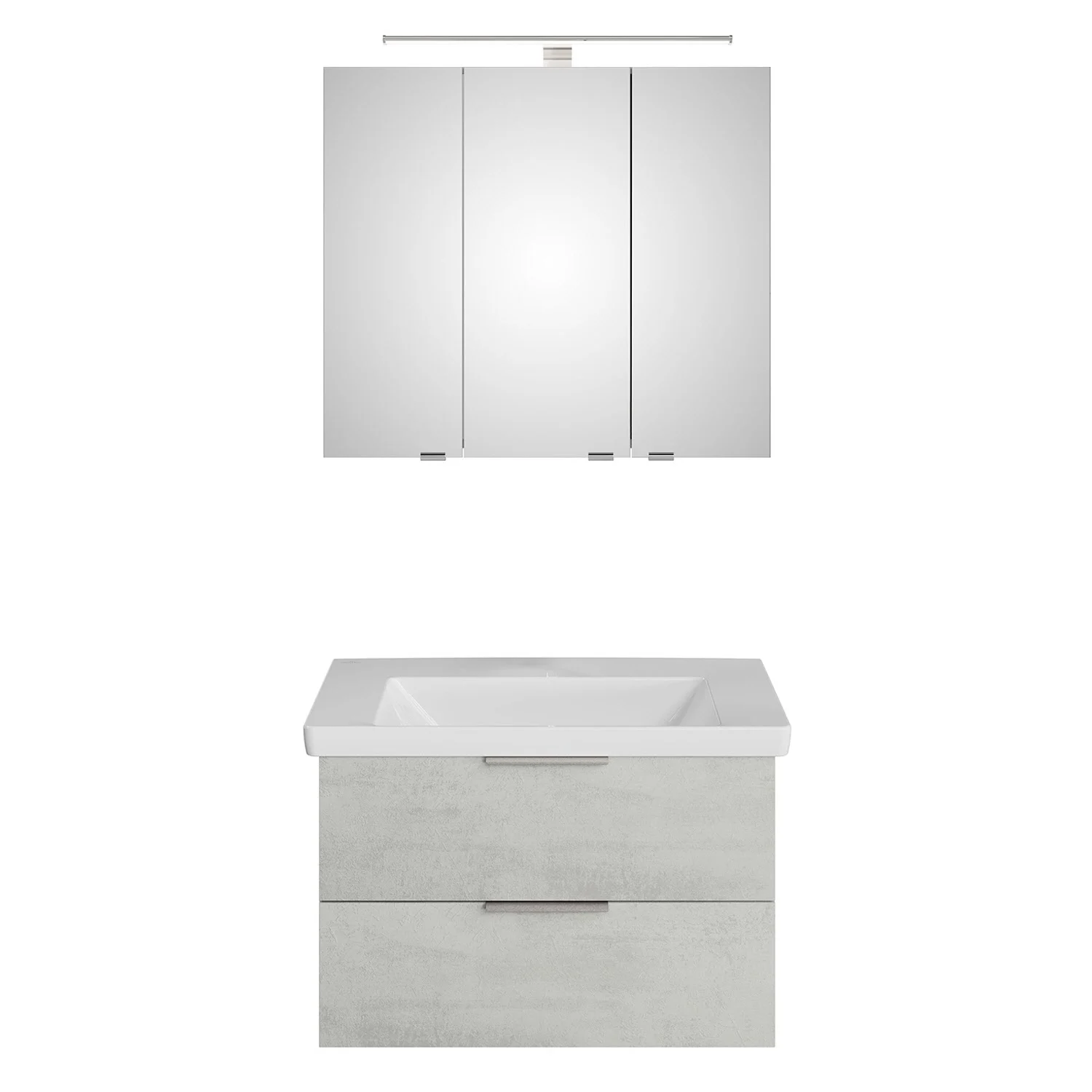 Steinkamp Living 2.0 / Villeroy & Boch Subway 3.0 Badmöbel Set 80 cm mit Spiegelschrank