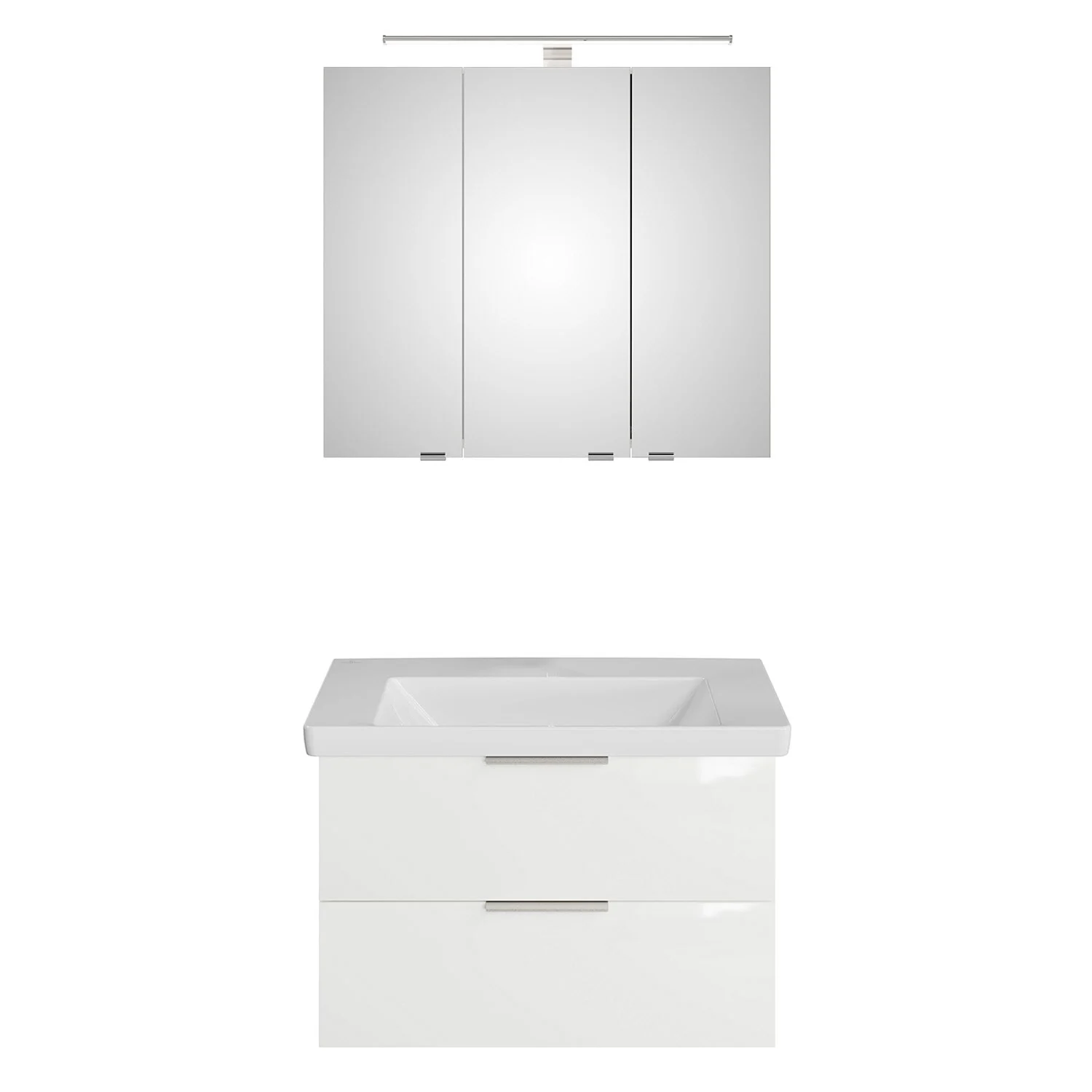 Steinkamp Living 2.0 / Villeroy & Boch Subway 3.0 Badmöbel Set 80 cm mit Spiegelschrank