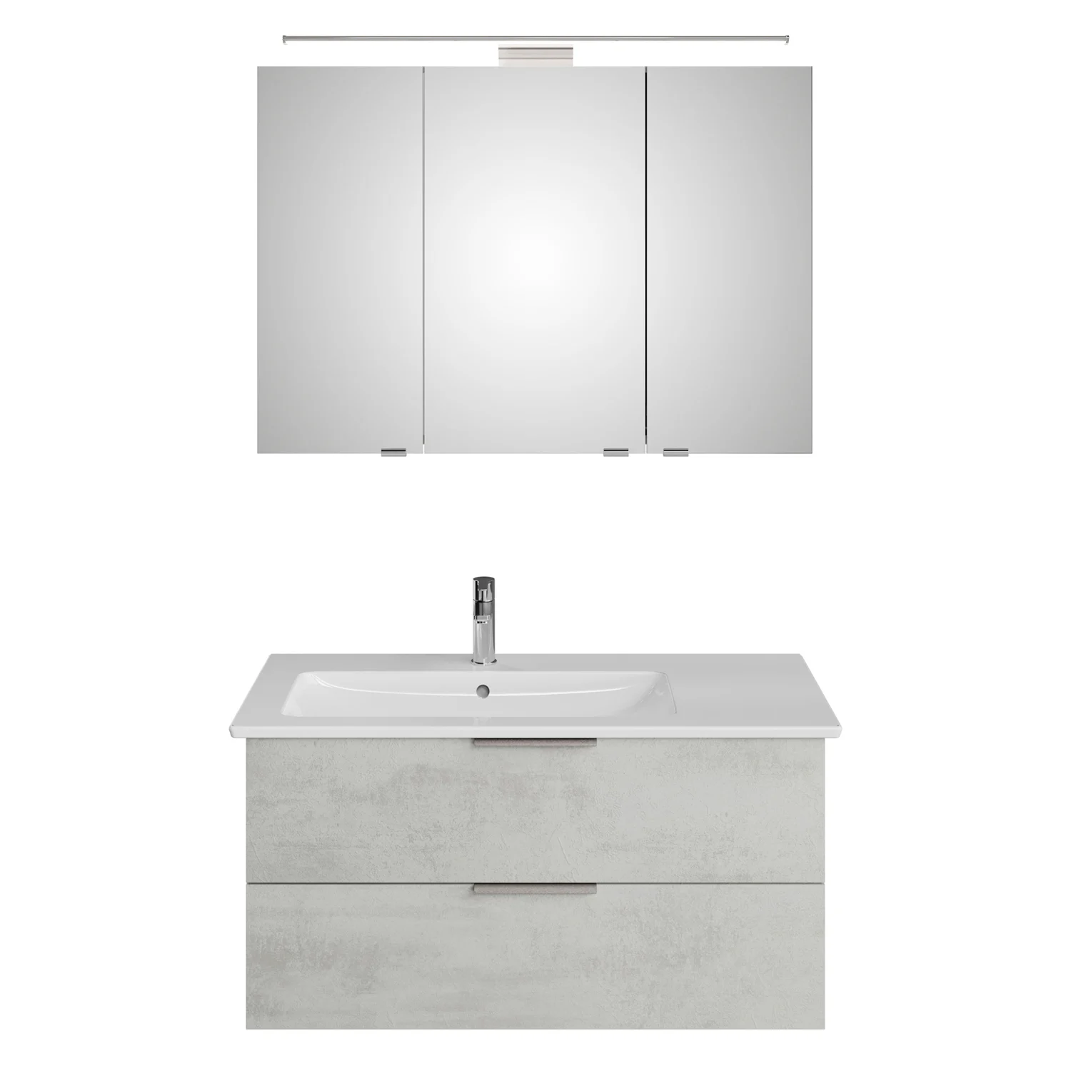 Steinkamp Living 2.0 / Villeroy & Boch Venticello CeramicPlus Badmöbel Set 100 cm mit Spiegelschrank