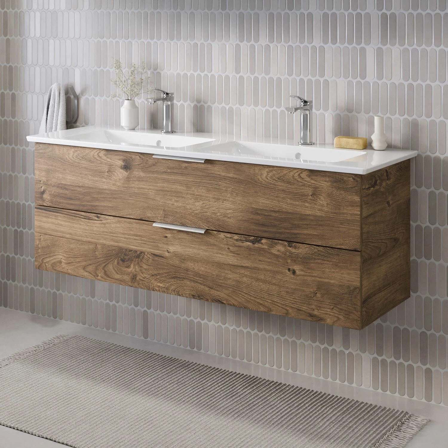 Steinkamp Living 2.0 Waschtischunterschrank 125 cm für Villeroy & Boch Venticello Doppelwaschtisch 130 cm