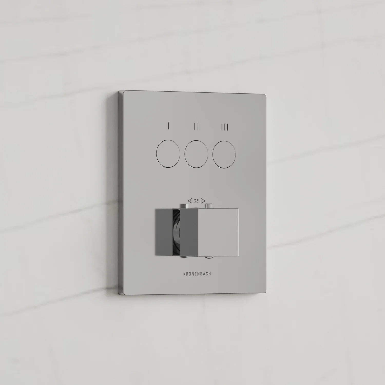 Kronenbach Smart Push Thermostat Unterputz für 3 Verbraucher, eckige Ausführung Kronenbach Smart Push Thermostat Unterputz für 3 Verbraucher, eckige Ausführung