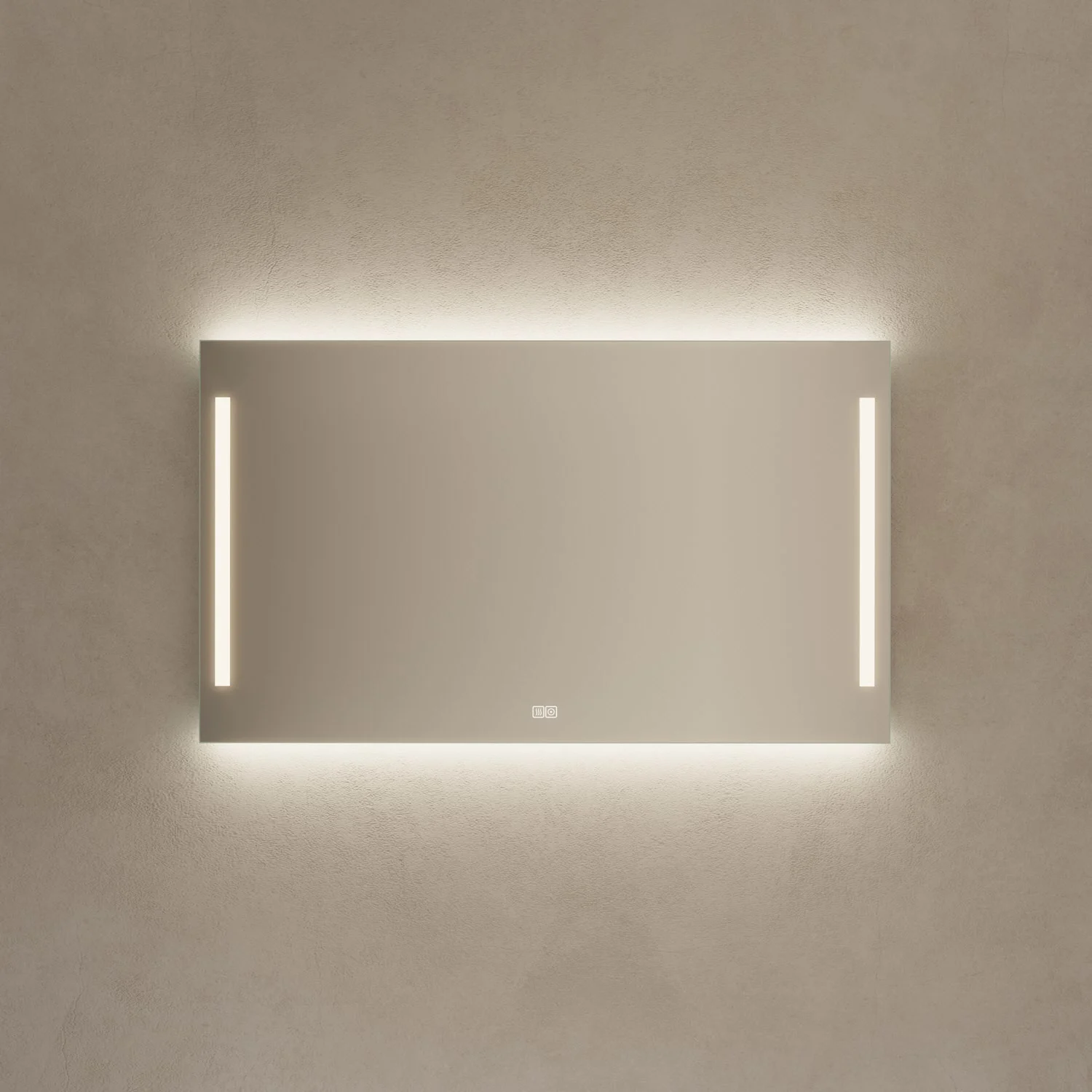 Kronenbach Sun Badspiegel 120 x 70 cm mit LED Seiten- und Hintergrundbeleuchtung