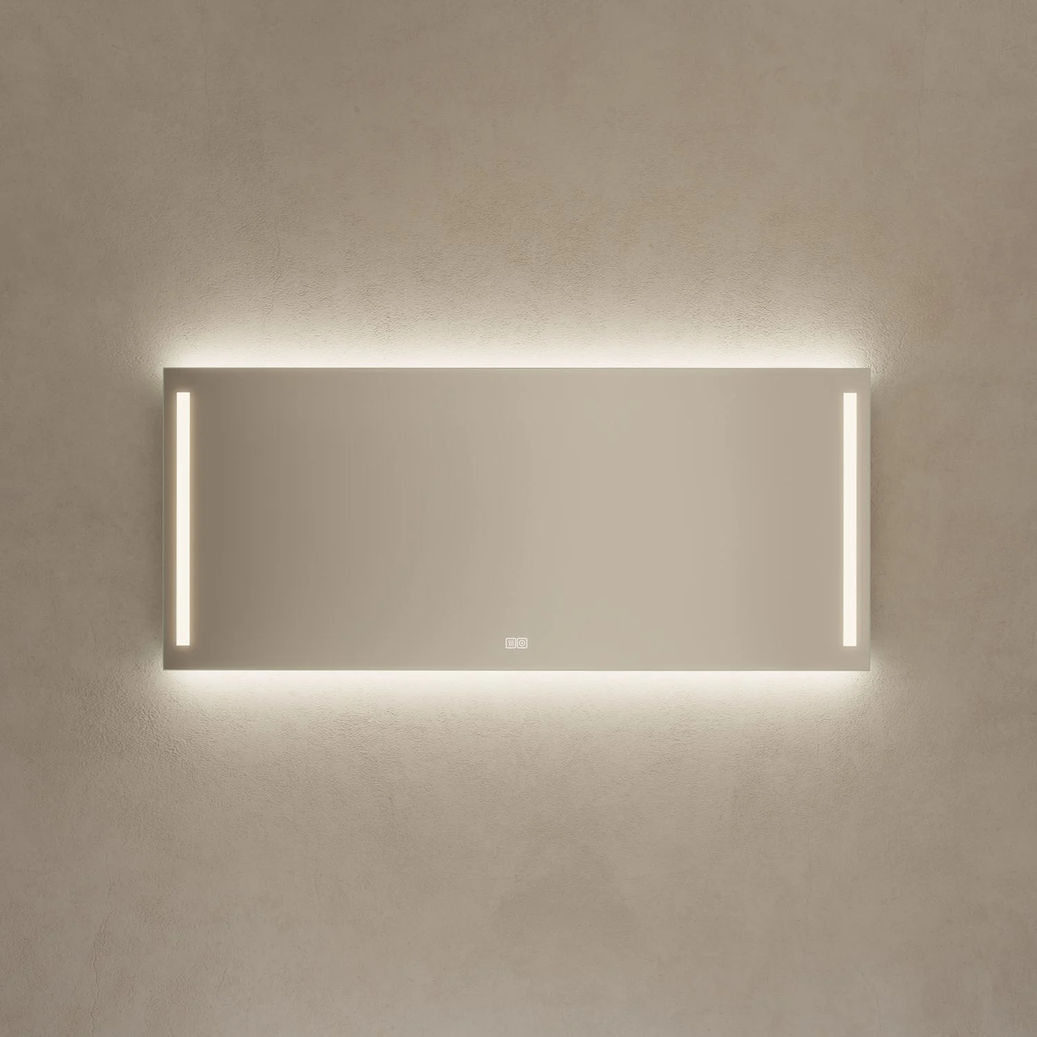 Kronenbach Sun Badspiegel 140 x 60 cm mit LED Seiten- und Hintergrundbeleuchtung