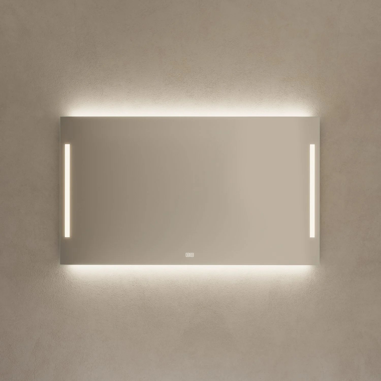 Kronenbach Sun Badspiegel 140 x 80 cm mit LED Seiten- und Hintergrundbeleuchtung