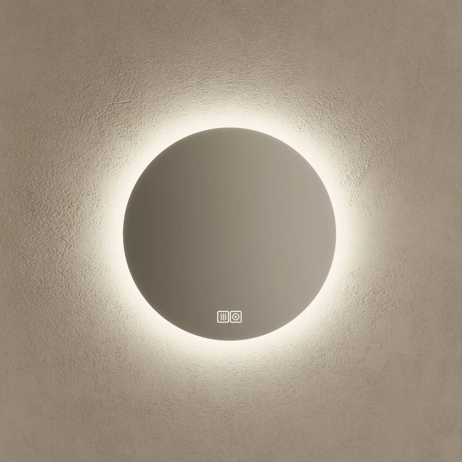 Kronenbach Moon Badspiegel Ø 50 cm mit Spiegelheizung und LED-Treiber