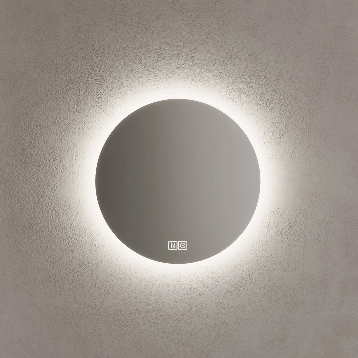 Kronenbach Moon Badspiegel Ø 50 cm mit Spiegelheizung und LED-Treiber