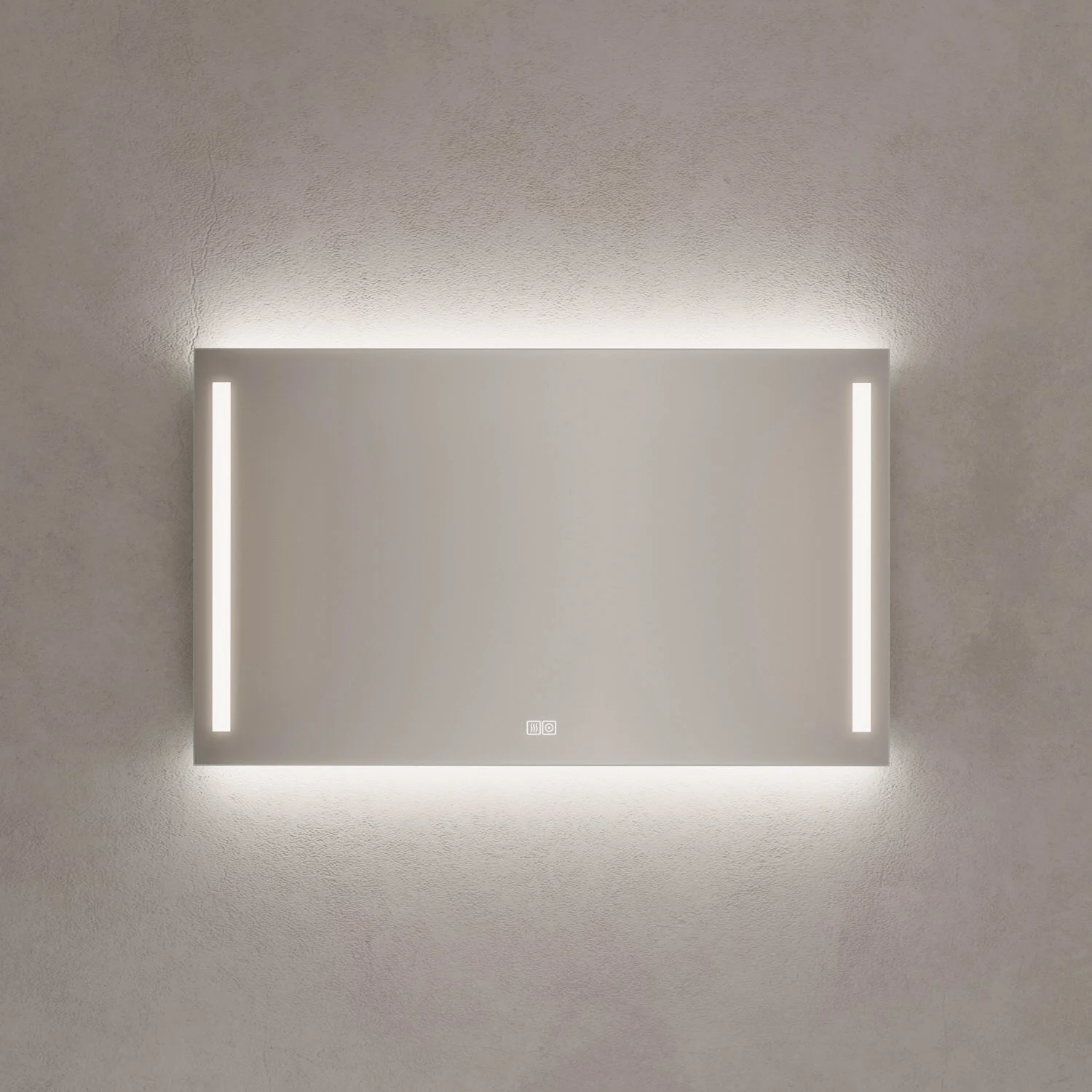 Kronenbach Sun Badspiegel 100 x 60 cm mit LED Seiten- und Hintergrundbeleuchtung