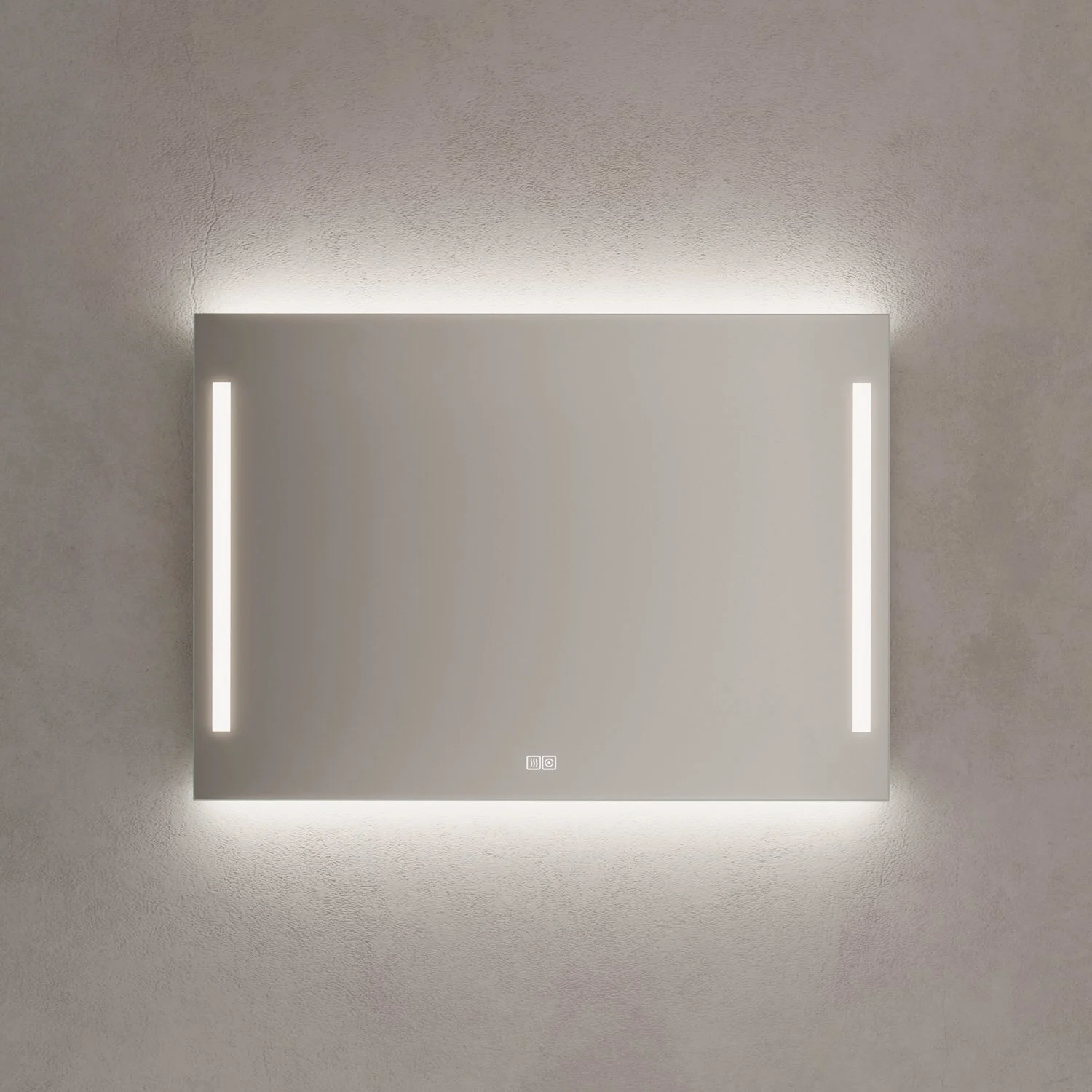 Kronenbach Sun Badspiegel 100 x 70 cm mit LED Seiten- und Hintergrundbeleuchtung