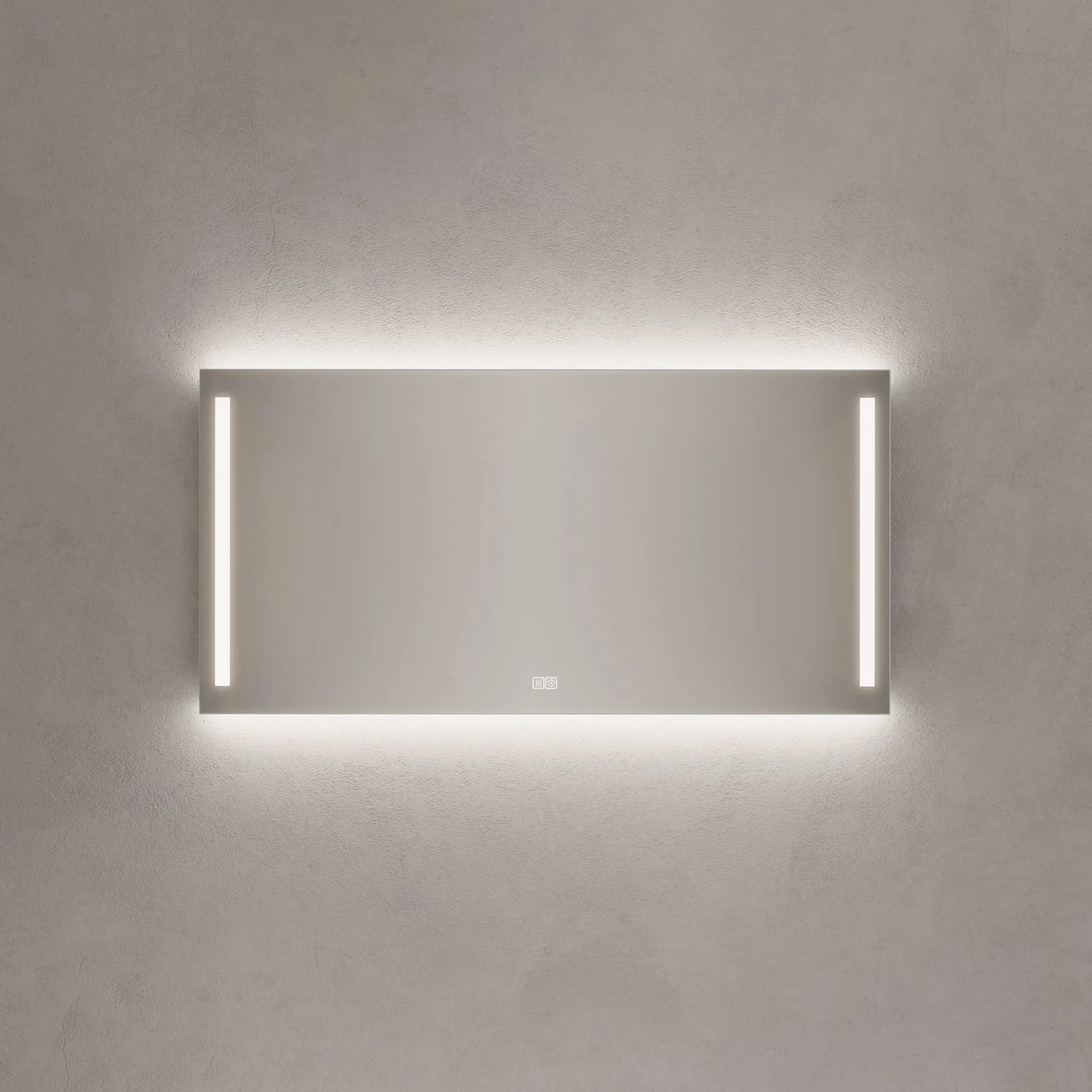 Kronenbach Sun Badspiegel 120 x 60 cm mit LED Seiten- und Hintergrundbeleuchtung für stilvolles Badezimmerambiente