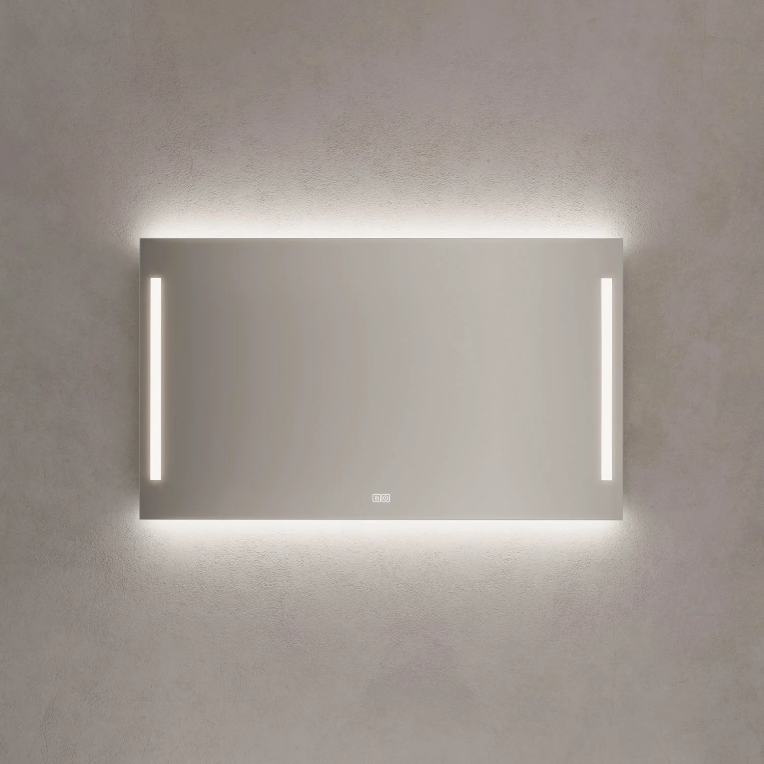 Kronenbach Sun Badspiegel 120 x 70 cm mit LED Seiten- und Hintergrundbeleuchtung