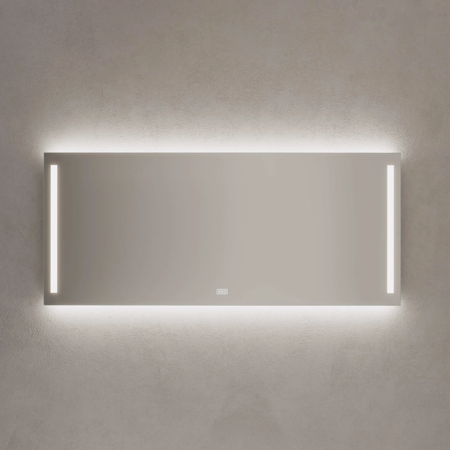 Kronenbach Sun Badspiegel 140 x 60 cm mit LED Seiten- und Hintergrundbeleuchtung