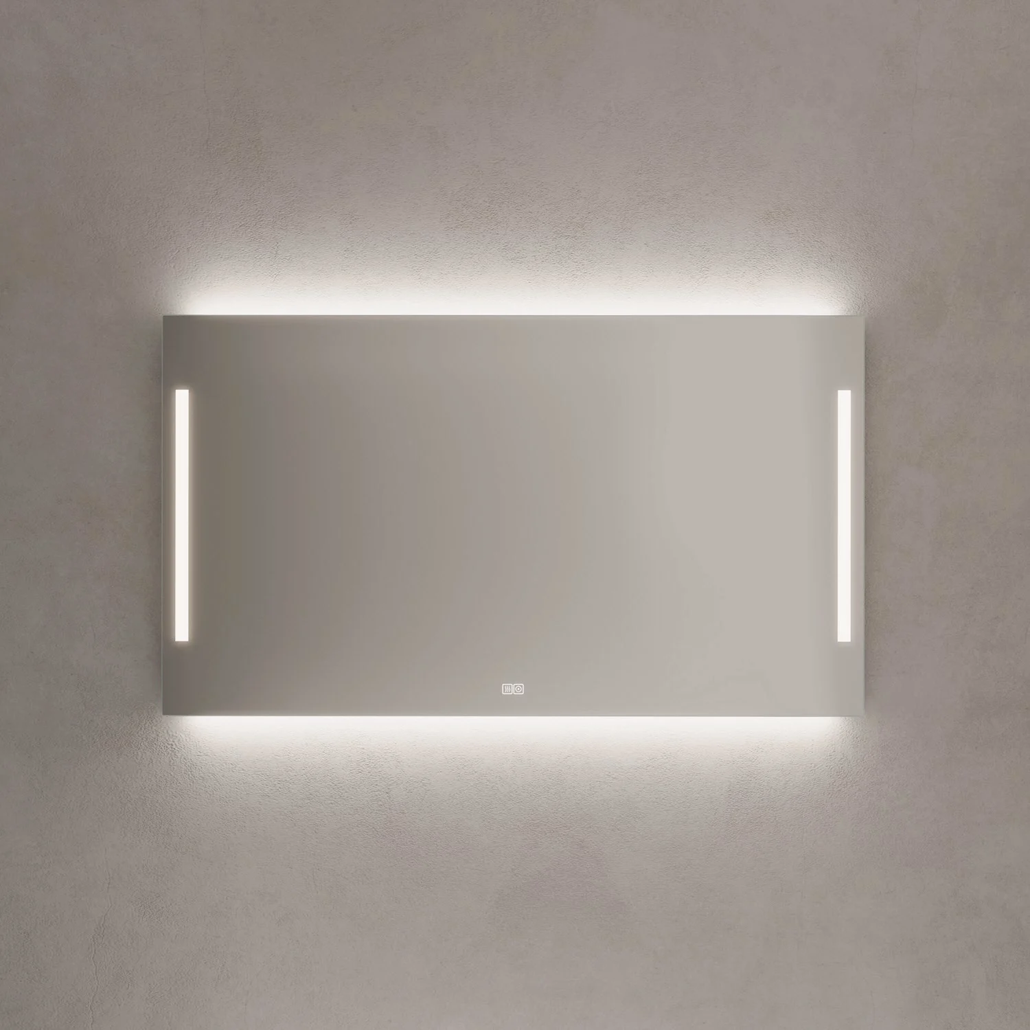 Kronenbach Sun Badspiegel 140 x 80 cm mit LED Seiten- und Hintergrundbeleuchtung