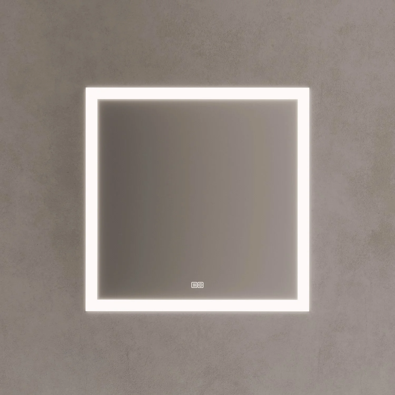 Kronenbach Day Badspiegel 80 x 80 cm mit dimmbarer LED-Beleuchtung und Antibeschlag-Funktion